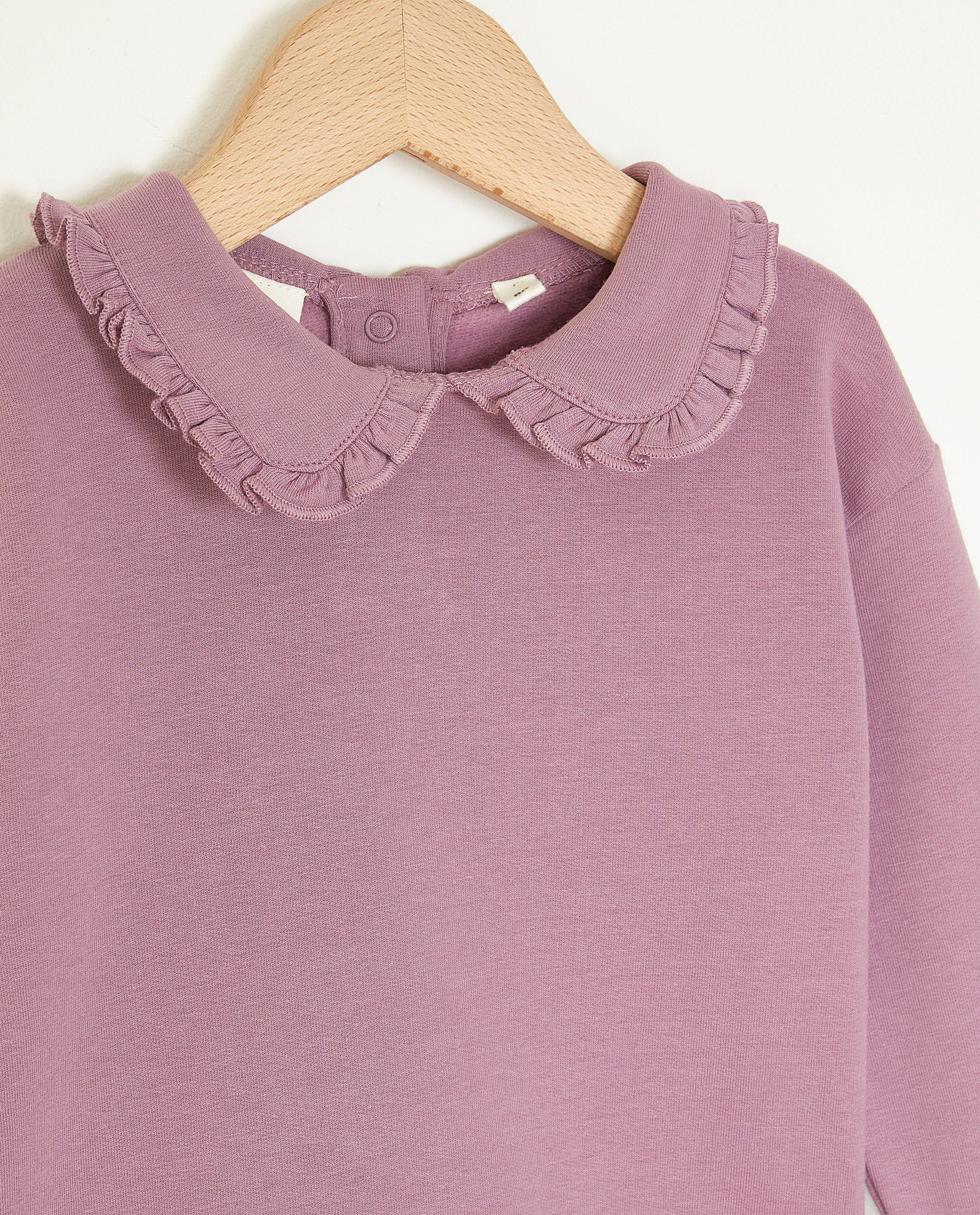Sweats - Sweat mauve à col Claudine