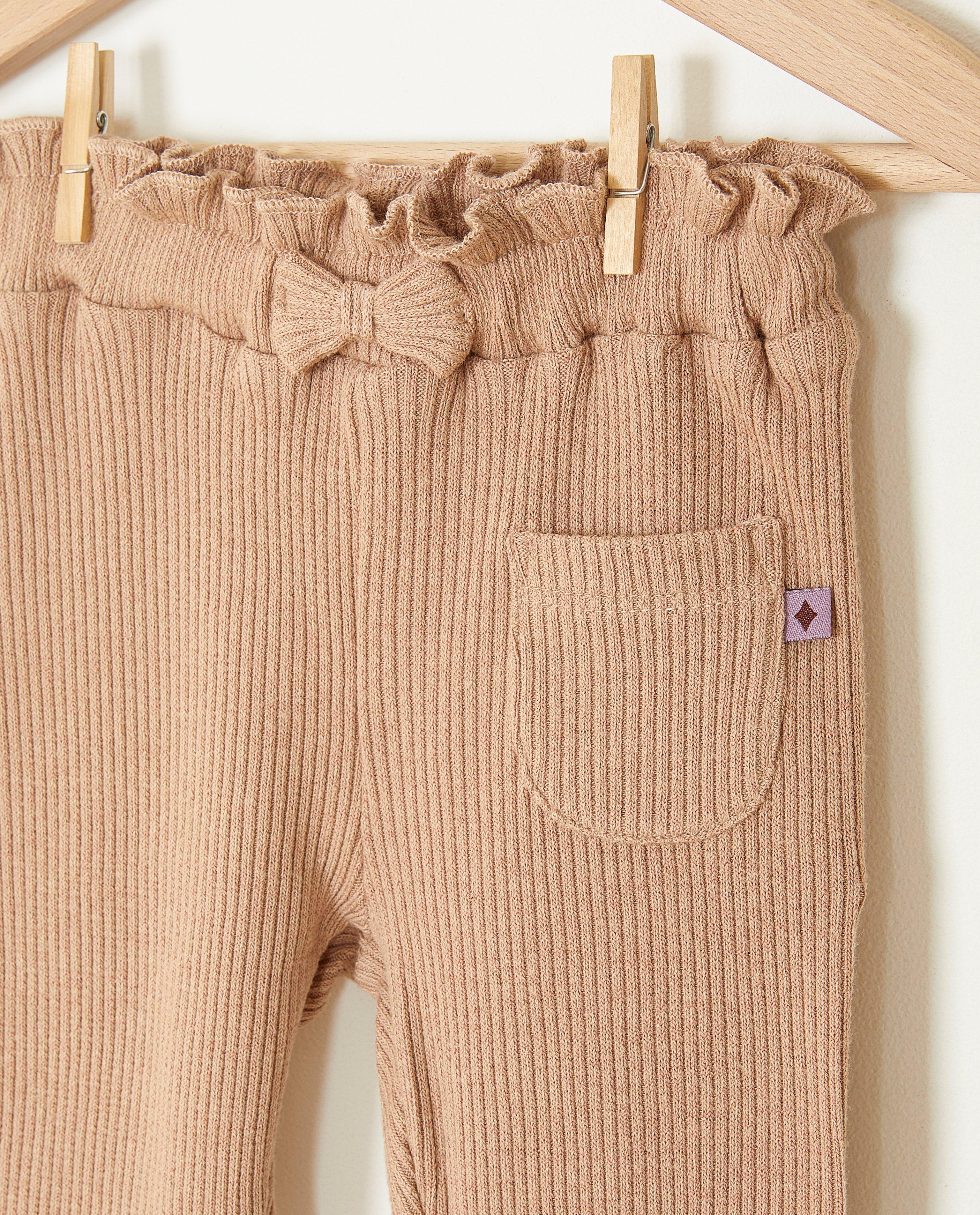 Leggings - Leggings beiges côtelés