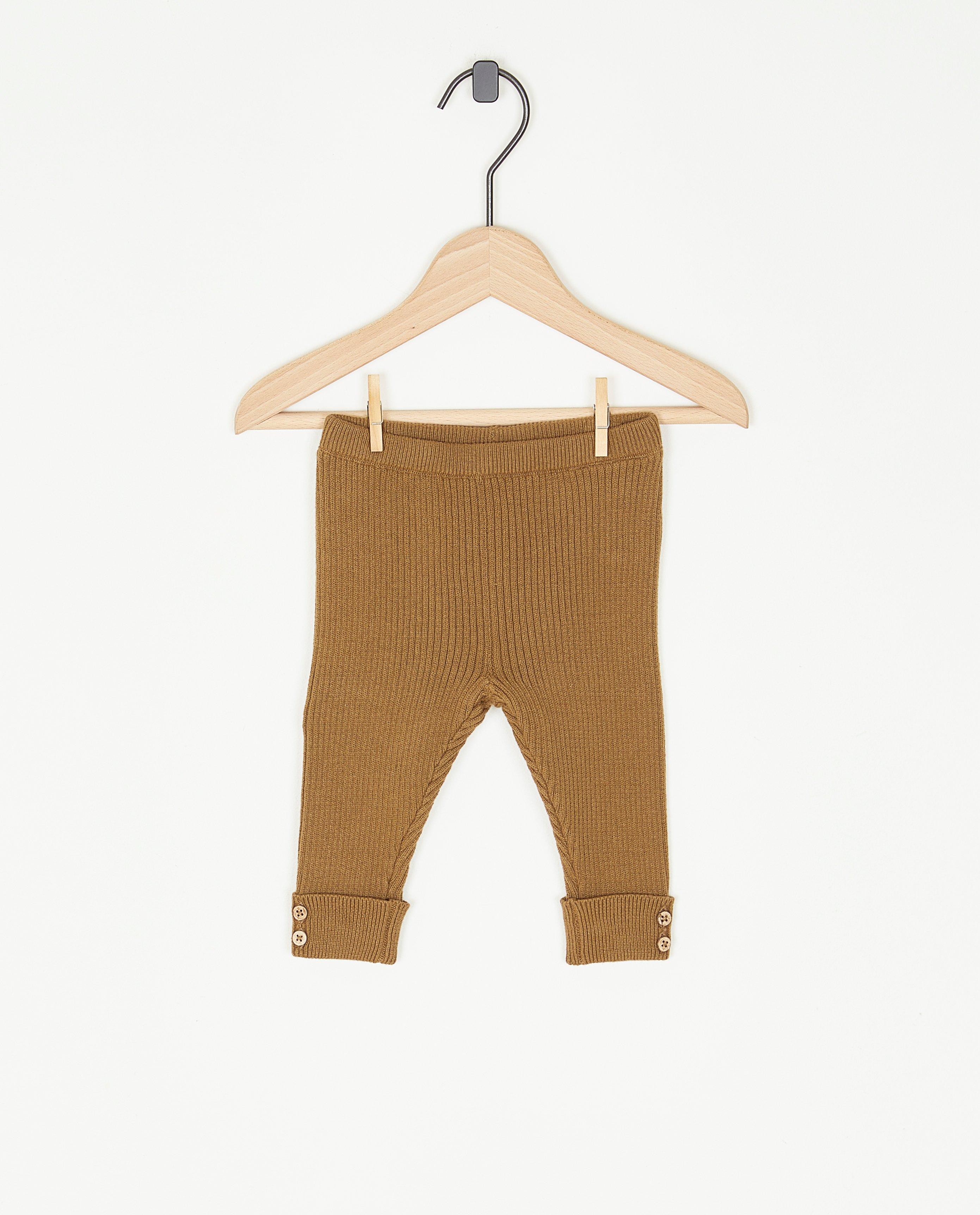 Bruine legging met rib - null - Newborn 50-68