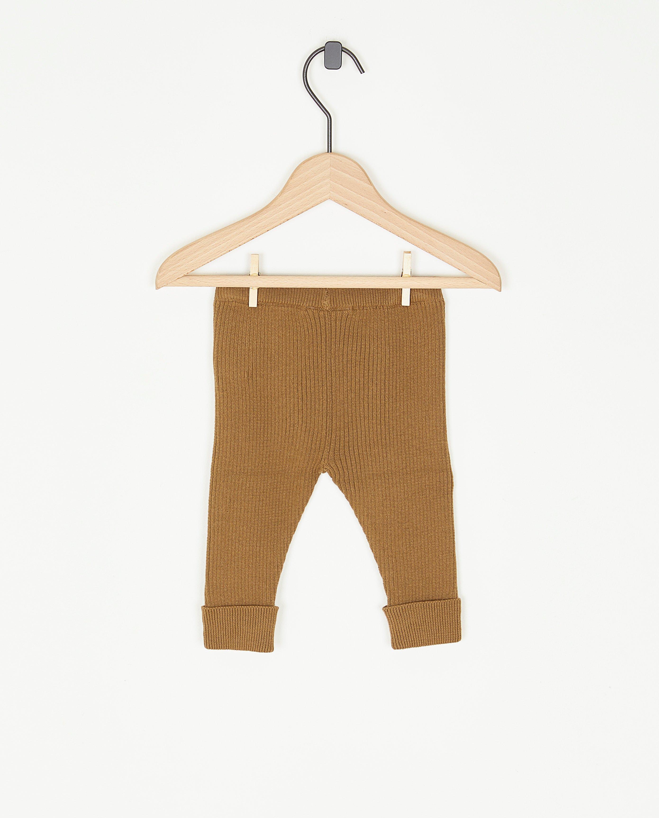 Leggings - Bruine legging met rib