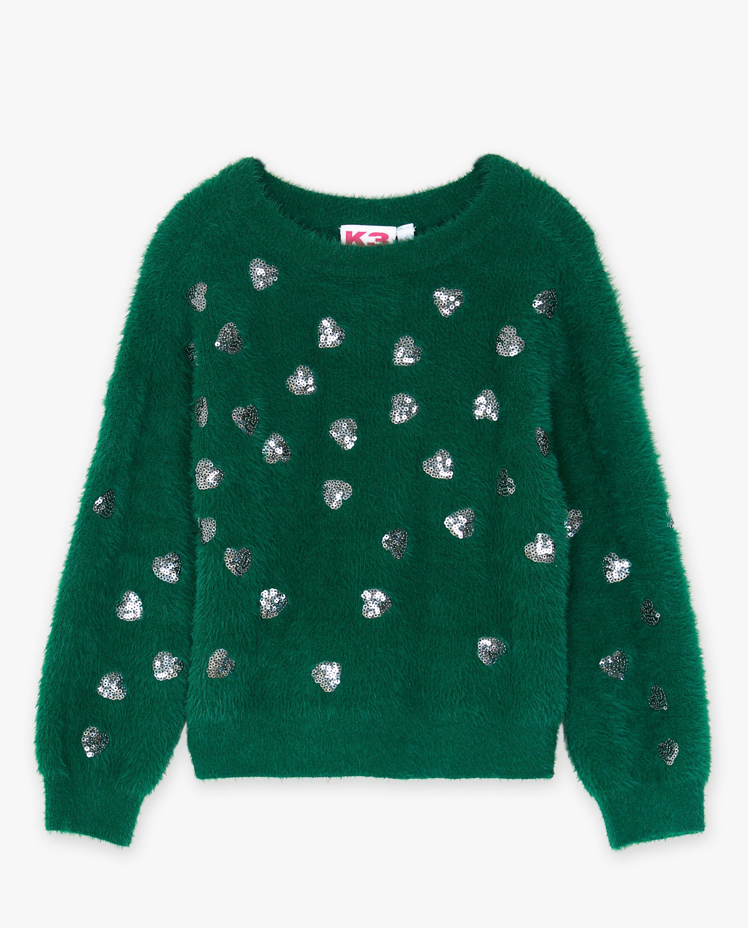 Truien - Fuzzy trui met pailletjes