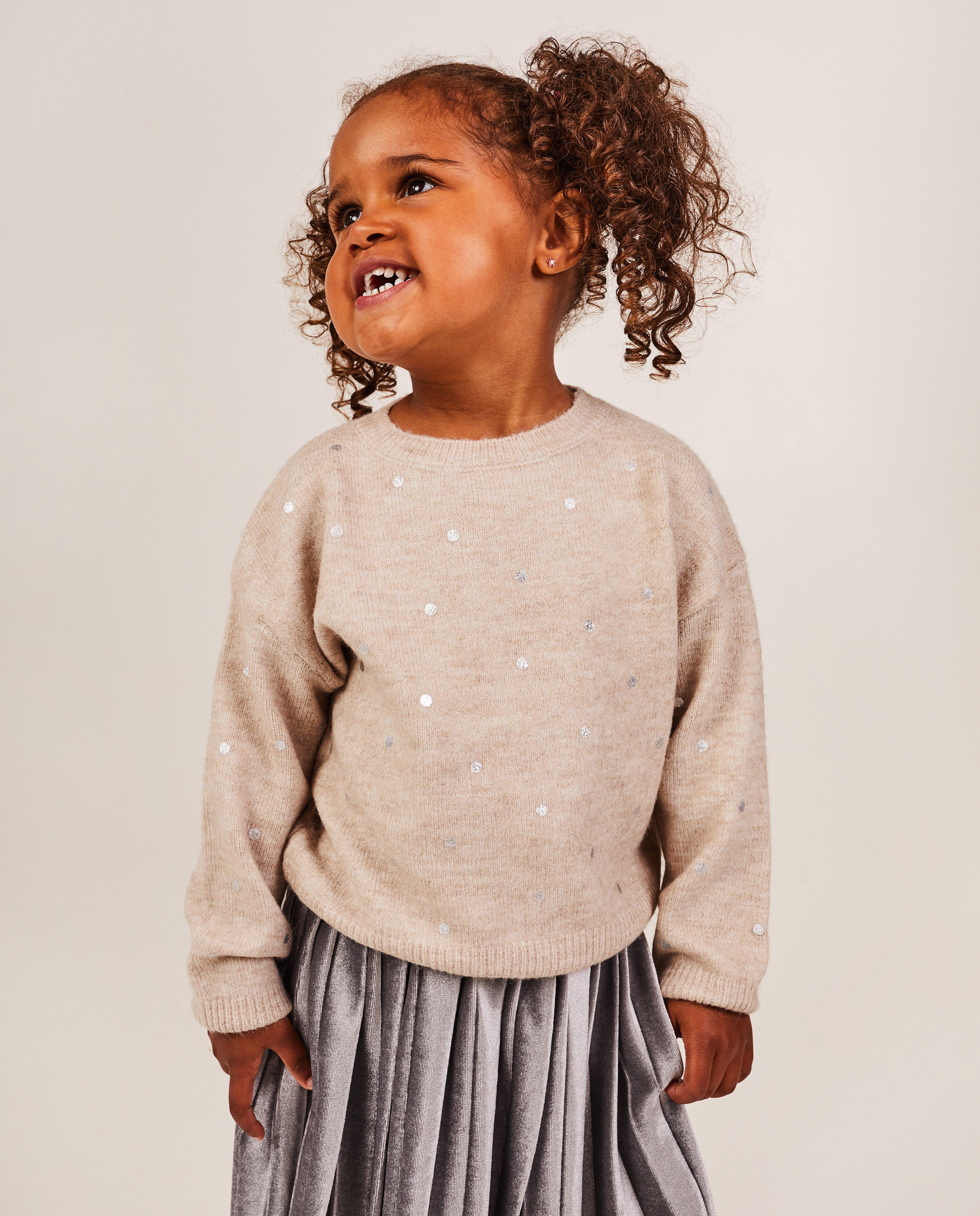 Truien - Beige trui met stippen