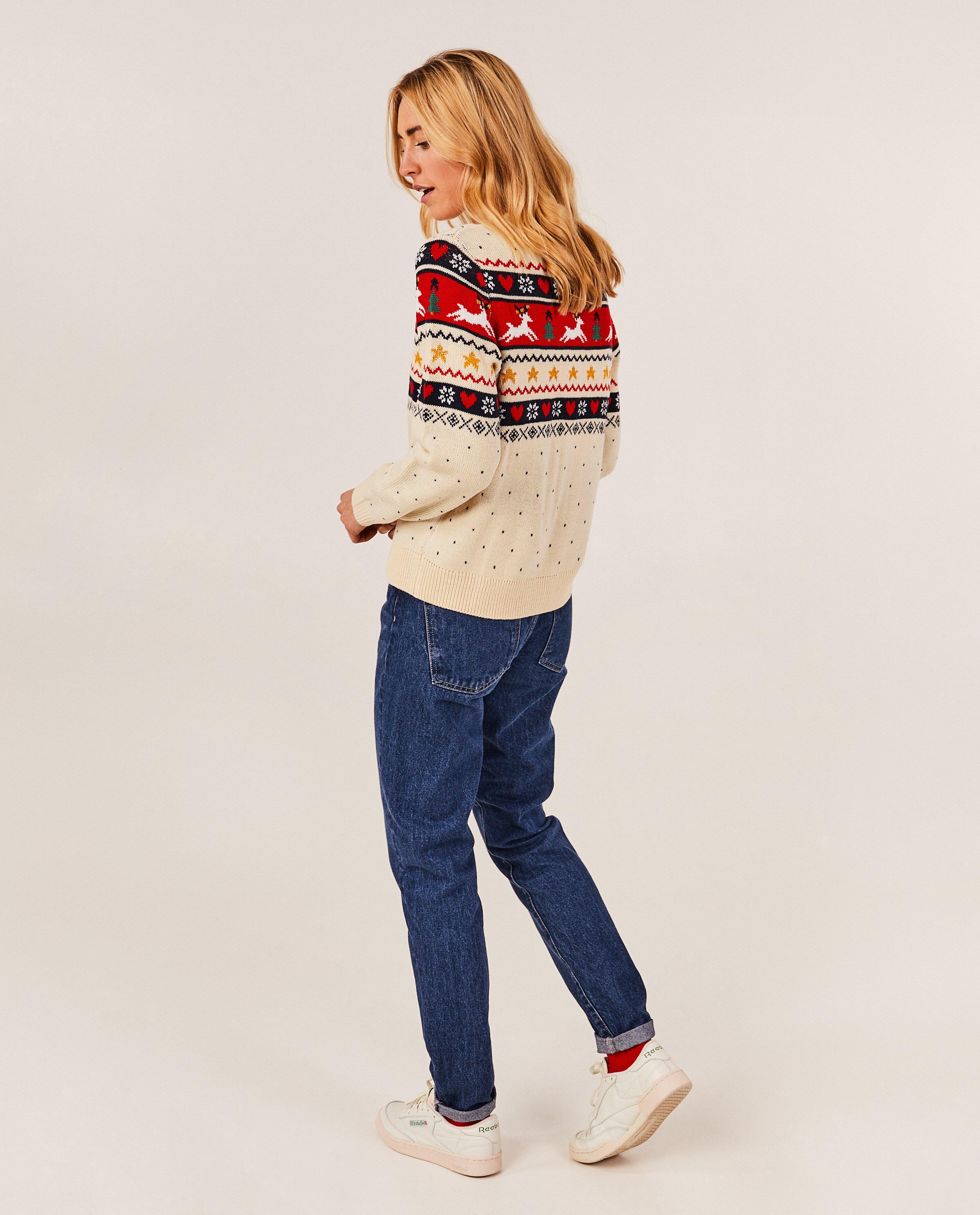 Pulls - Pull de Noël blanc, femmes