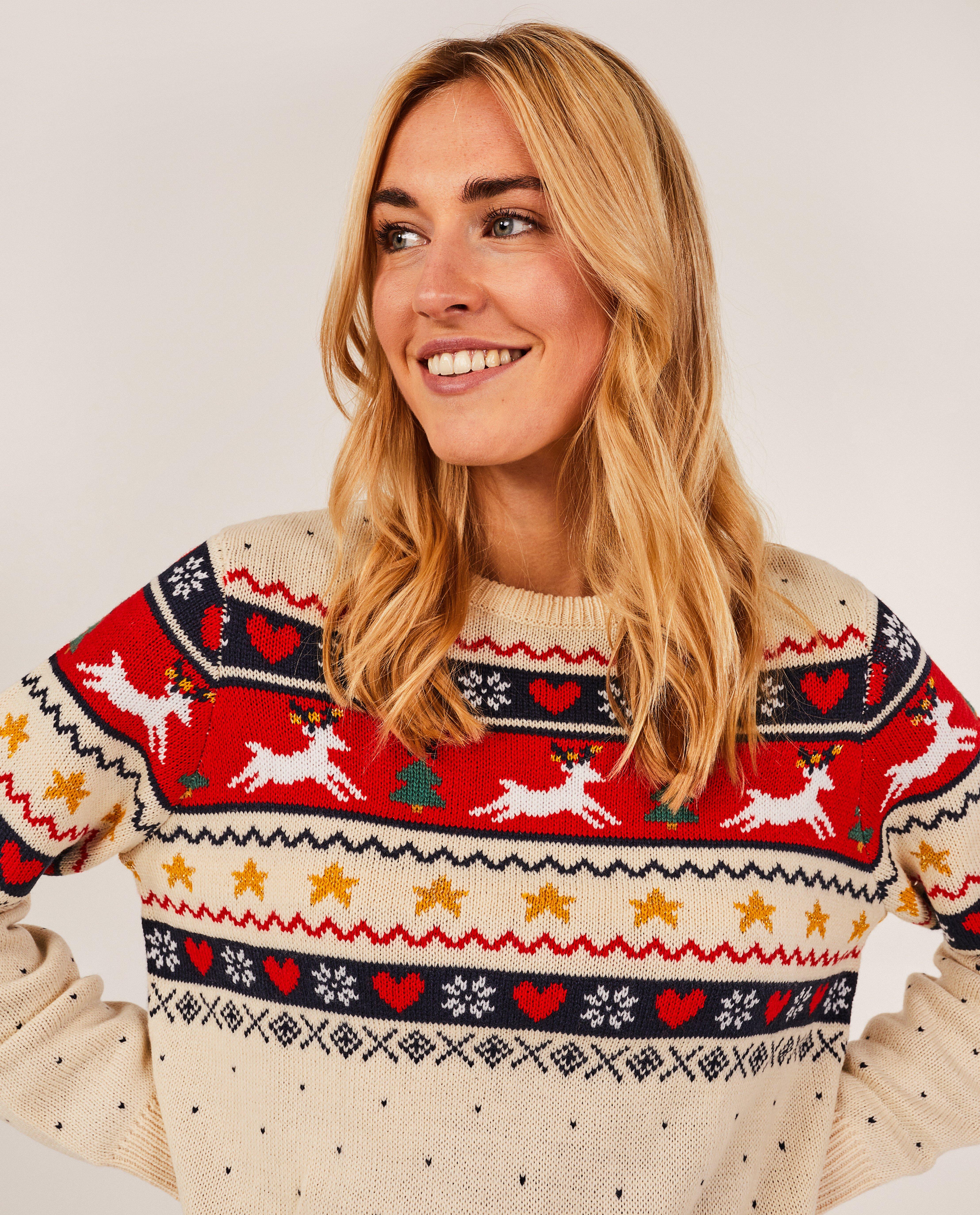 Pulls - Pull de Noël blanc, femmes