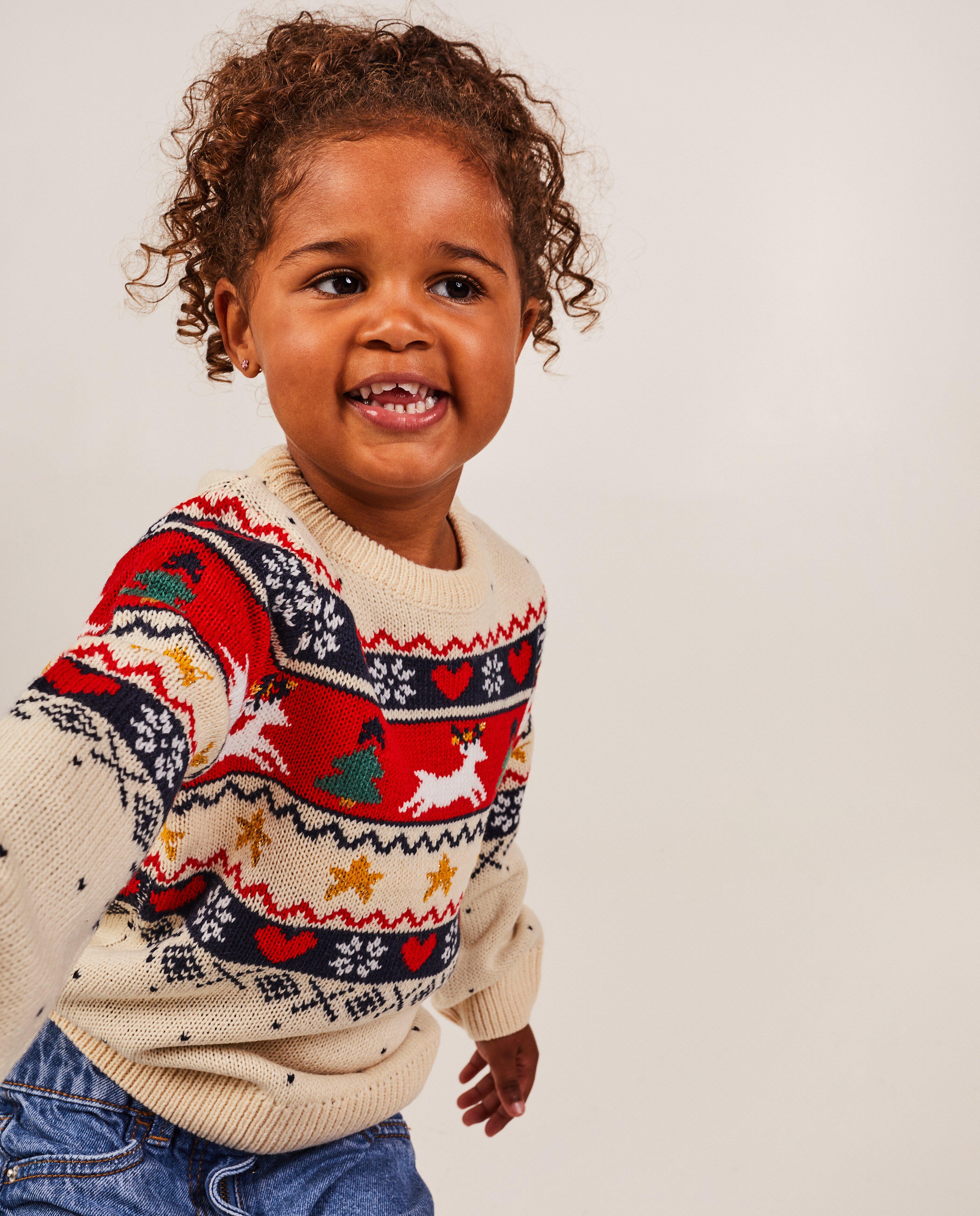 Truien - Witte kersttrui, unisex, 2-7 jaar