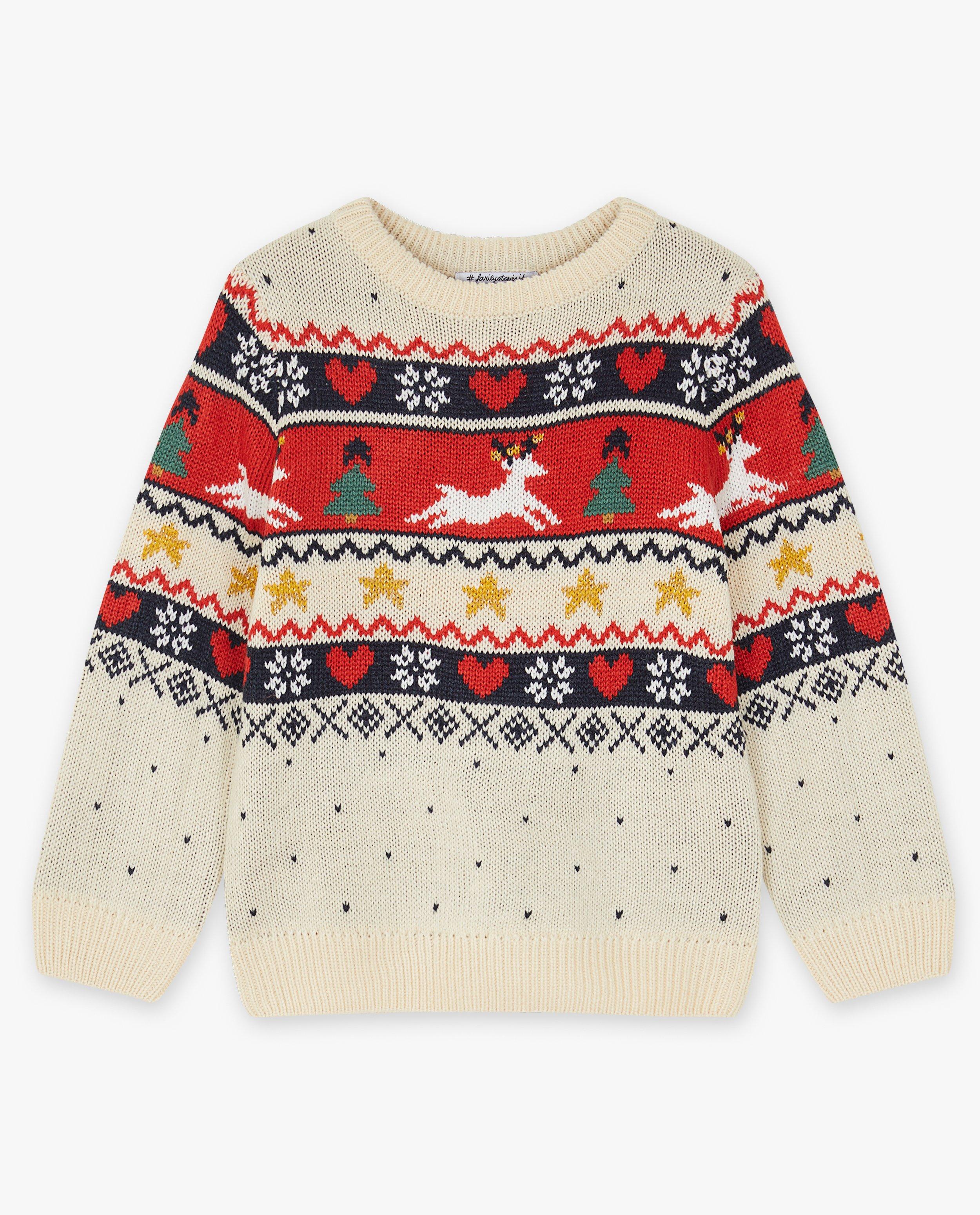 Truien - Witte kersttrui, unisex, 2-7 jaar