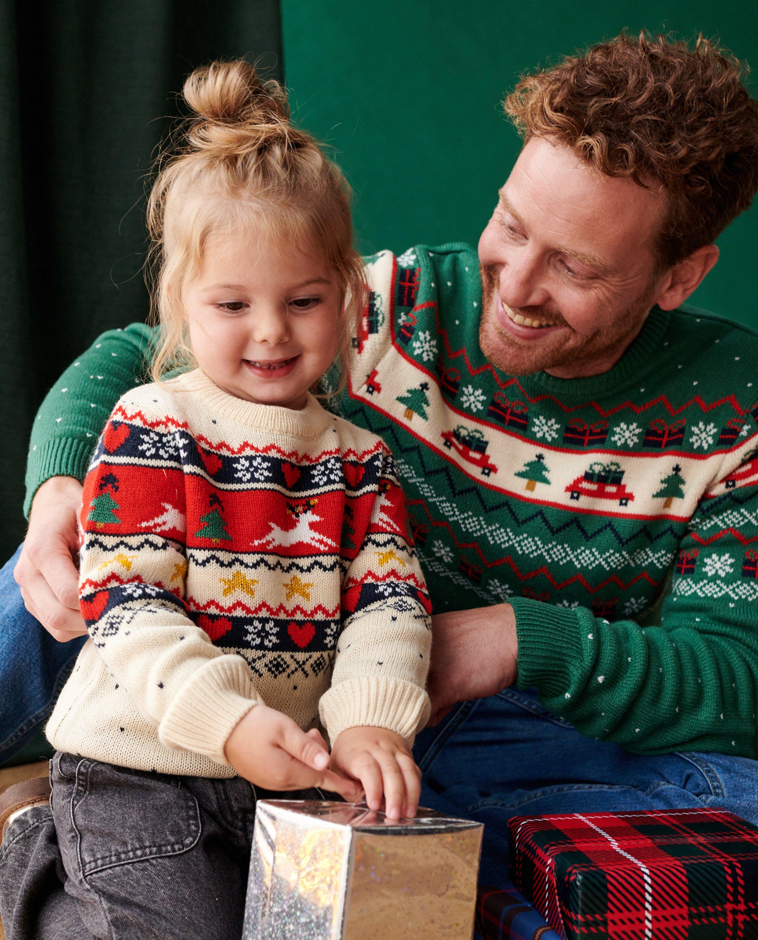 Truien - Witte kersttrui, unisex, 2-7 jaar