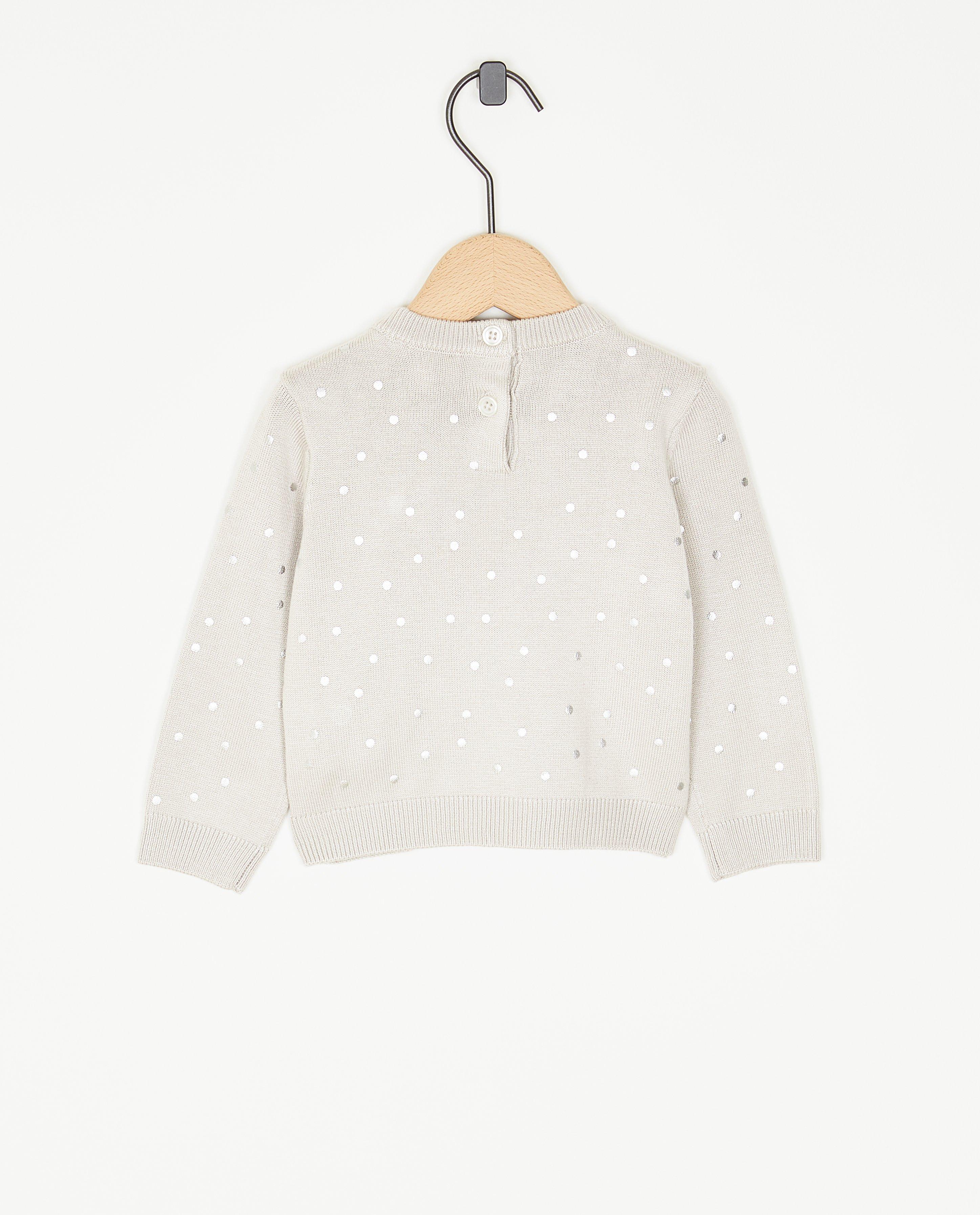 Pulls - Pull gris à pois