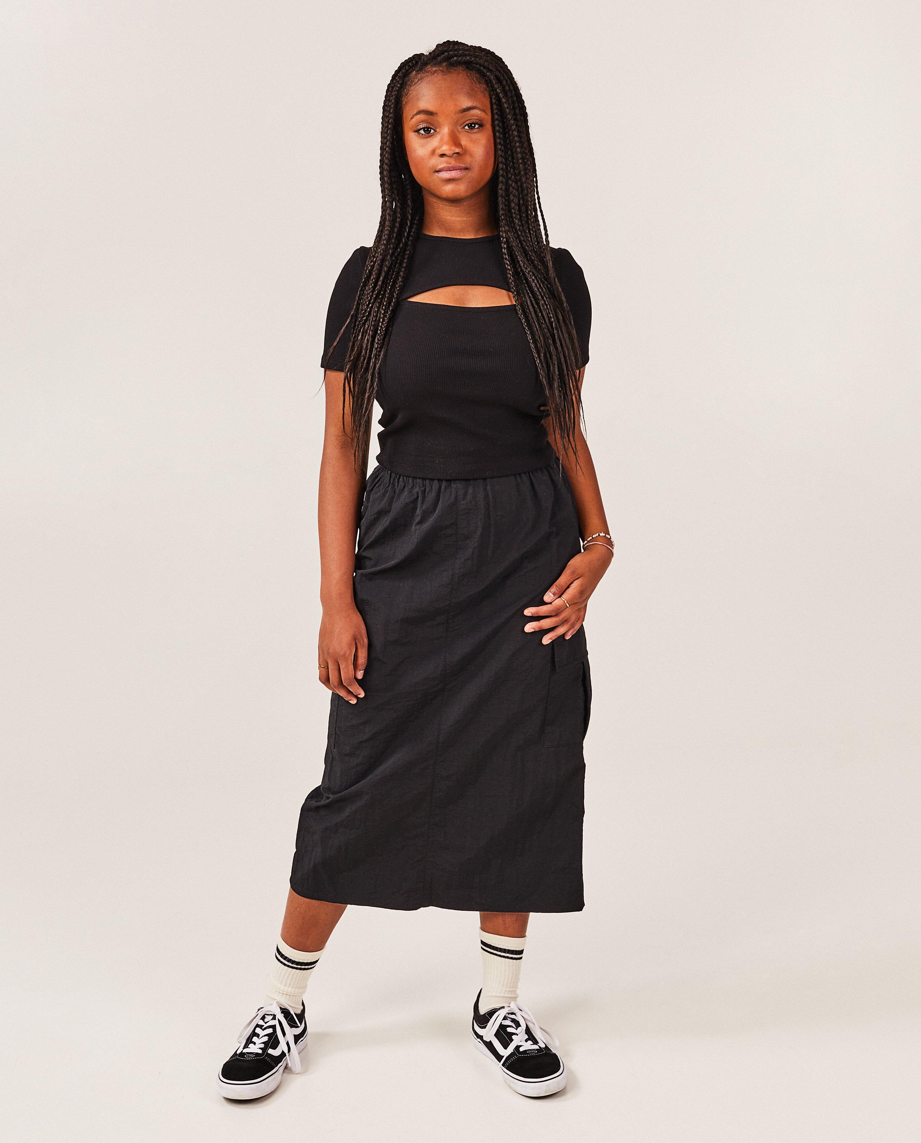 Rokken - Zwarte rok, cargo fit