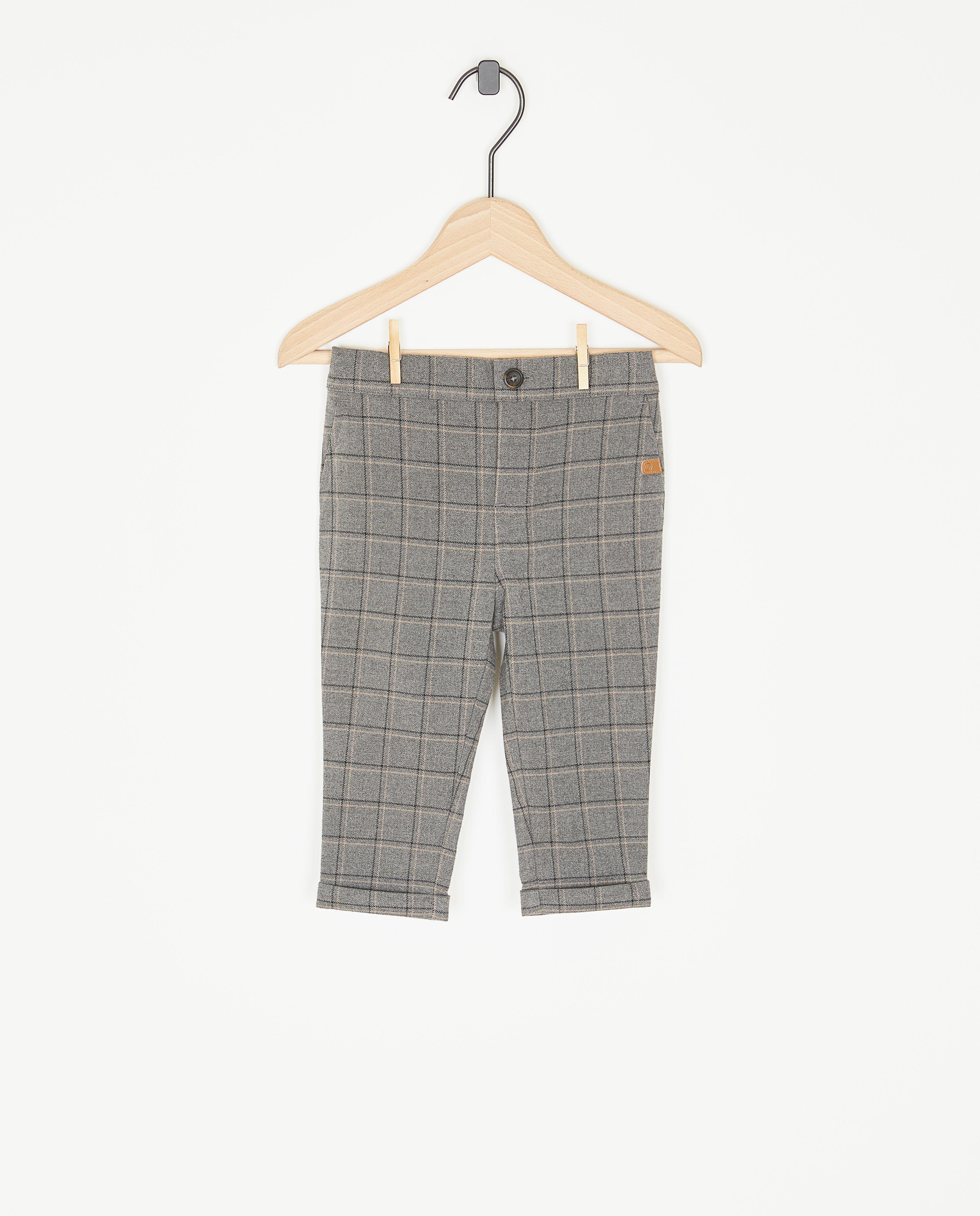 Pantalon gris à carreaux, bébés - null - Cuddles and Smiles