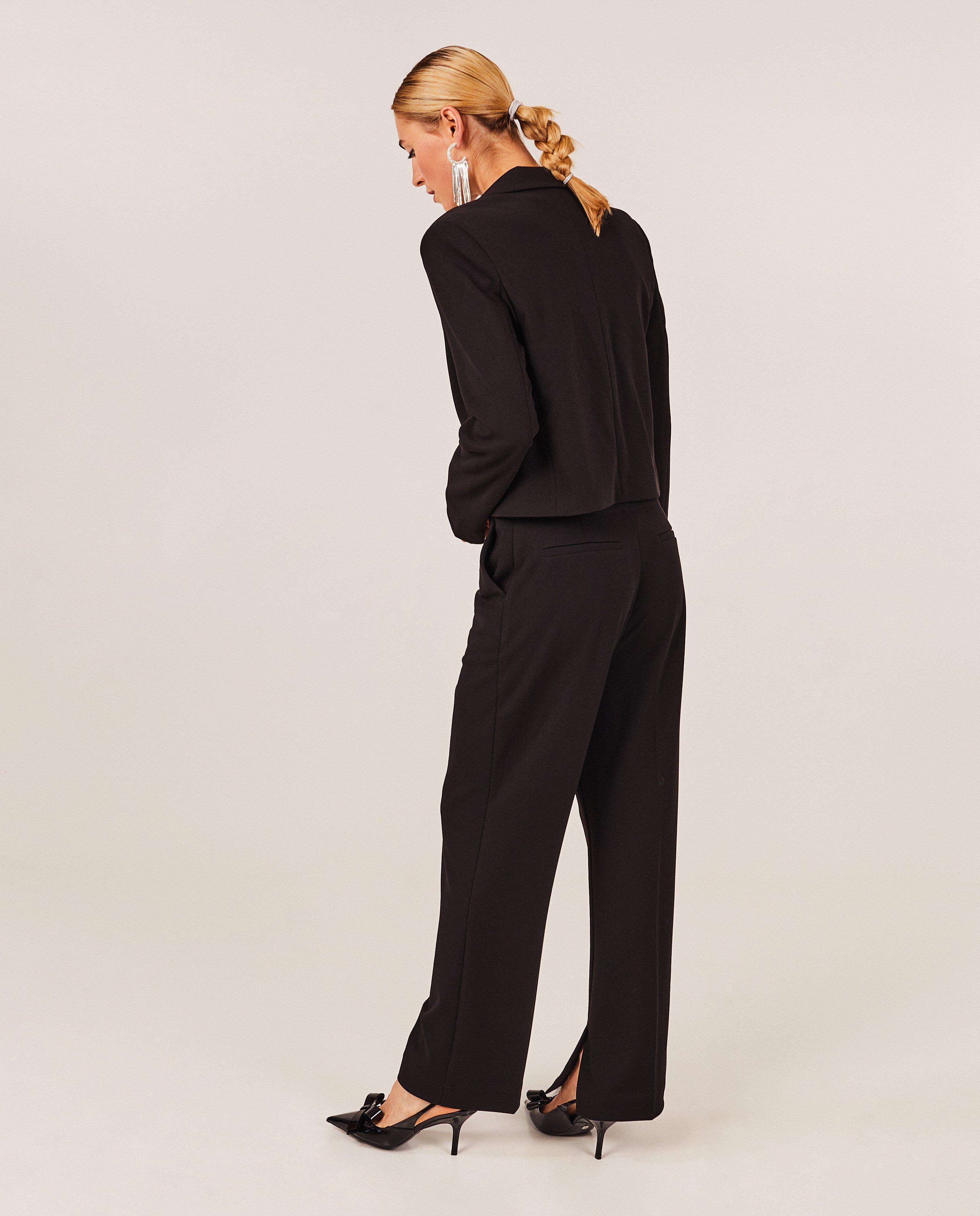 Blazers - Zwarte blazer, cropped fit