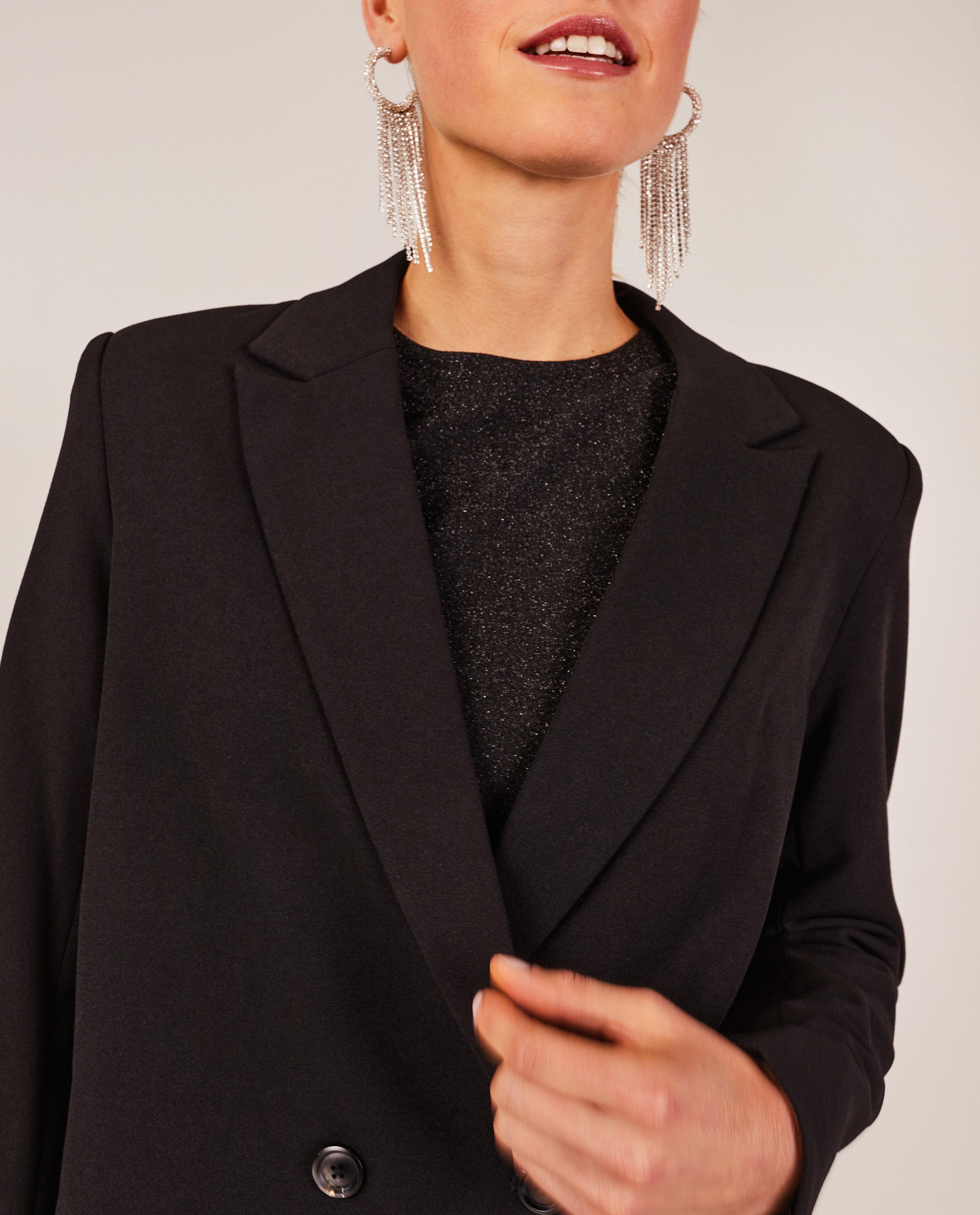Blazers - Zwarte blazer, cropped fit
