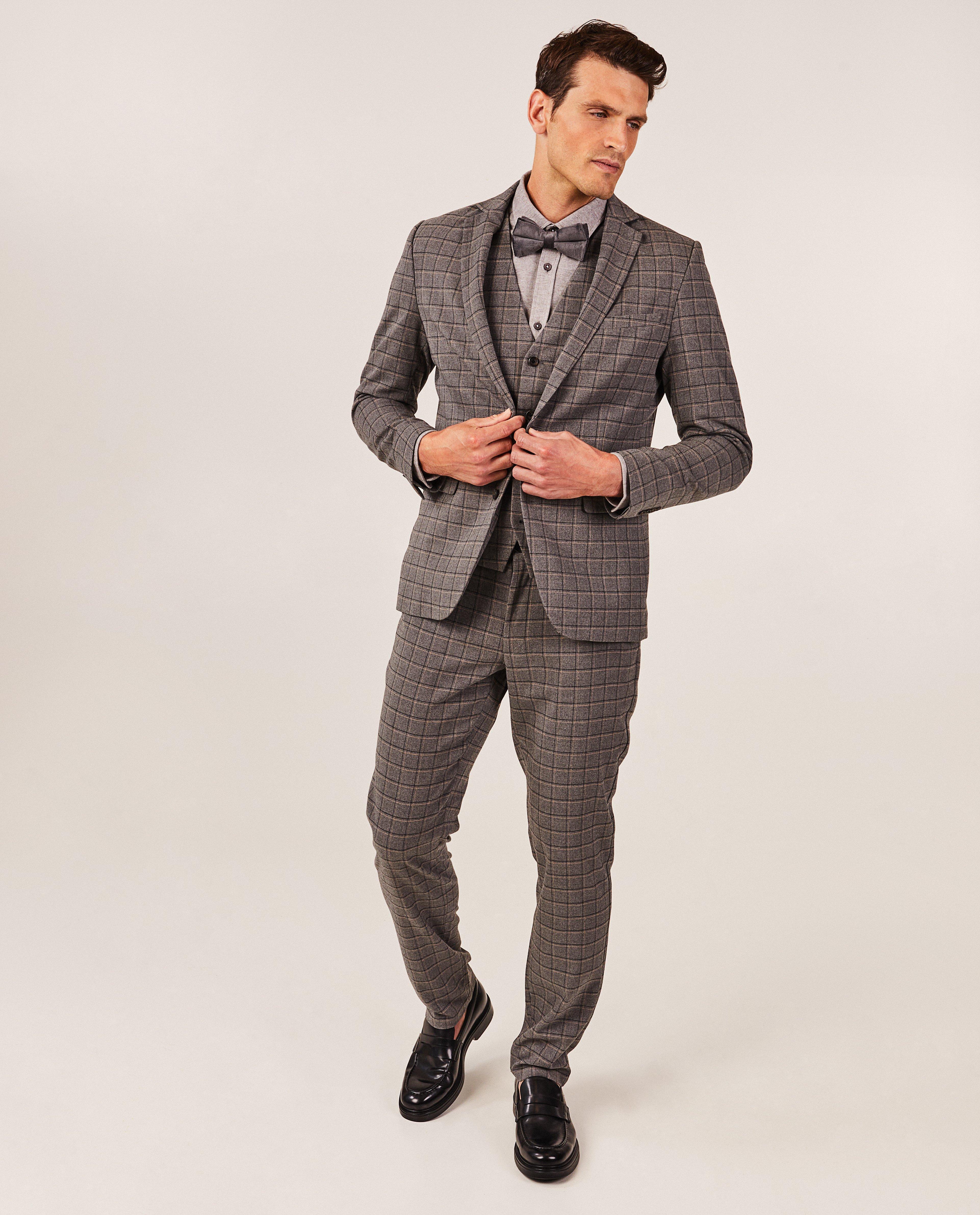 Pantalon de costume à carreaux - Détails du produit - gris - image numéro 1