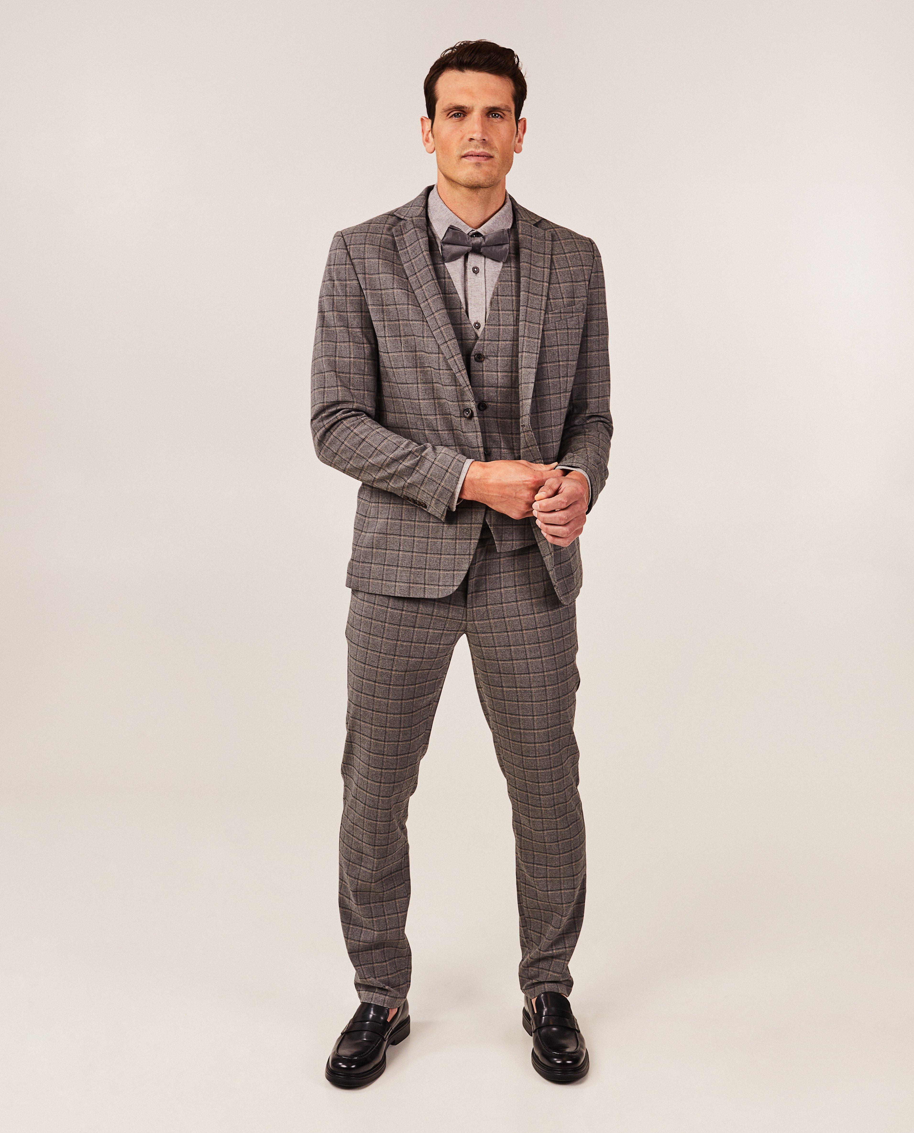 Pantalon de costume à carreaux - Détails du produit - gris - image numéro 2