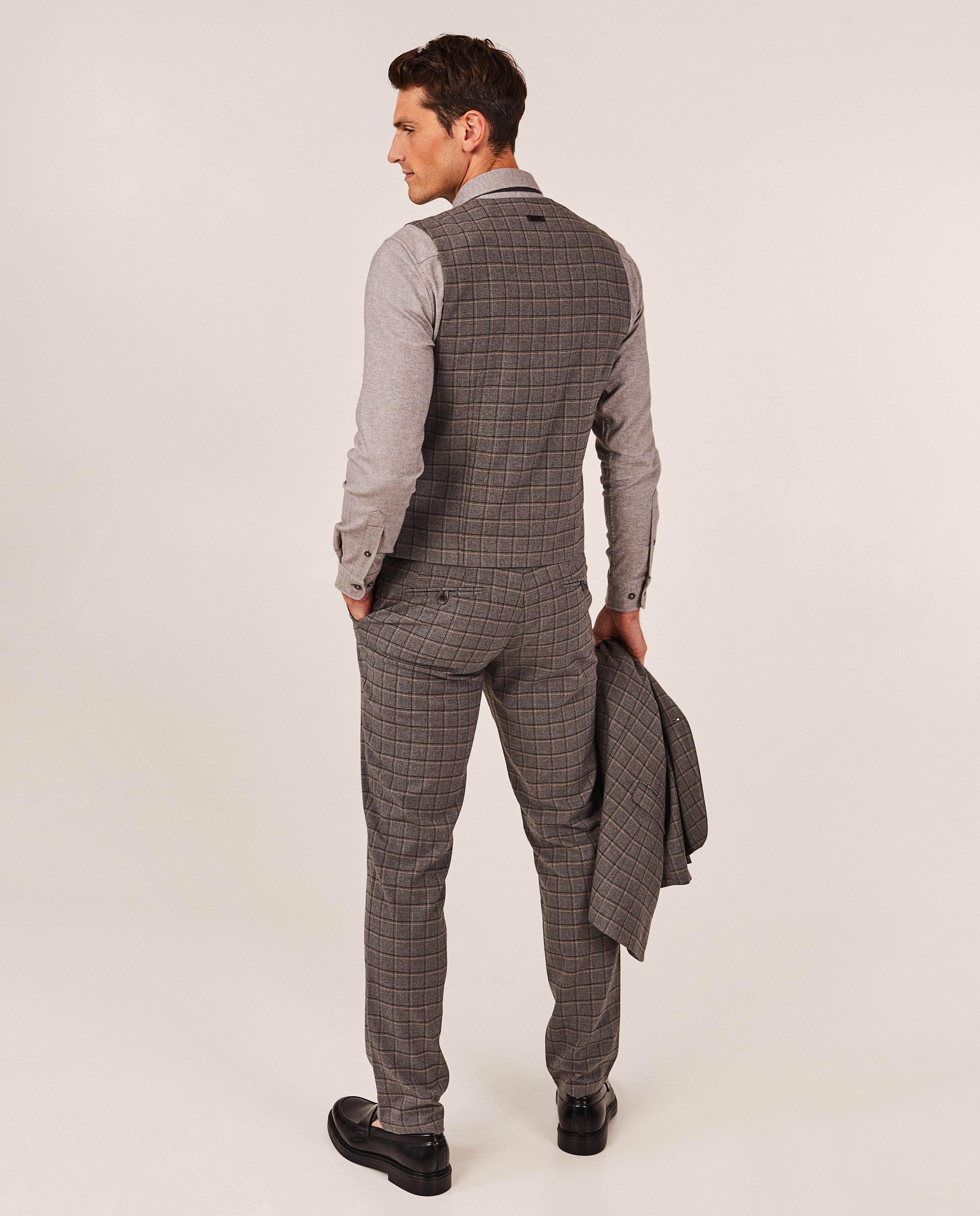 Cardigan - Kostuumgilet met ruiten, heren