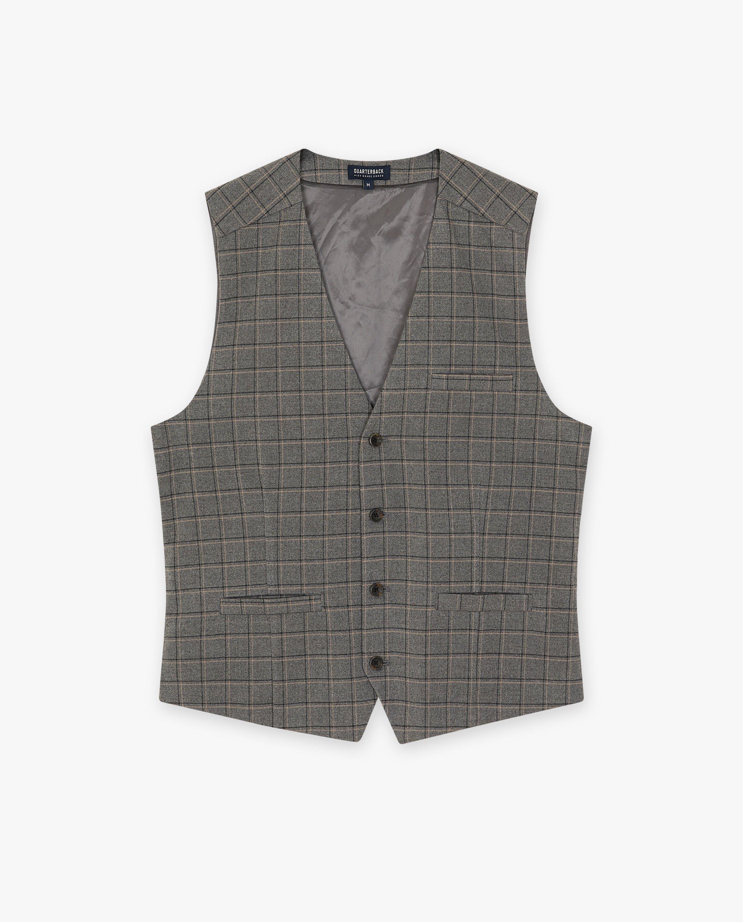 Cardigans - Gilet de costume à carreaux, hommes