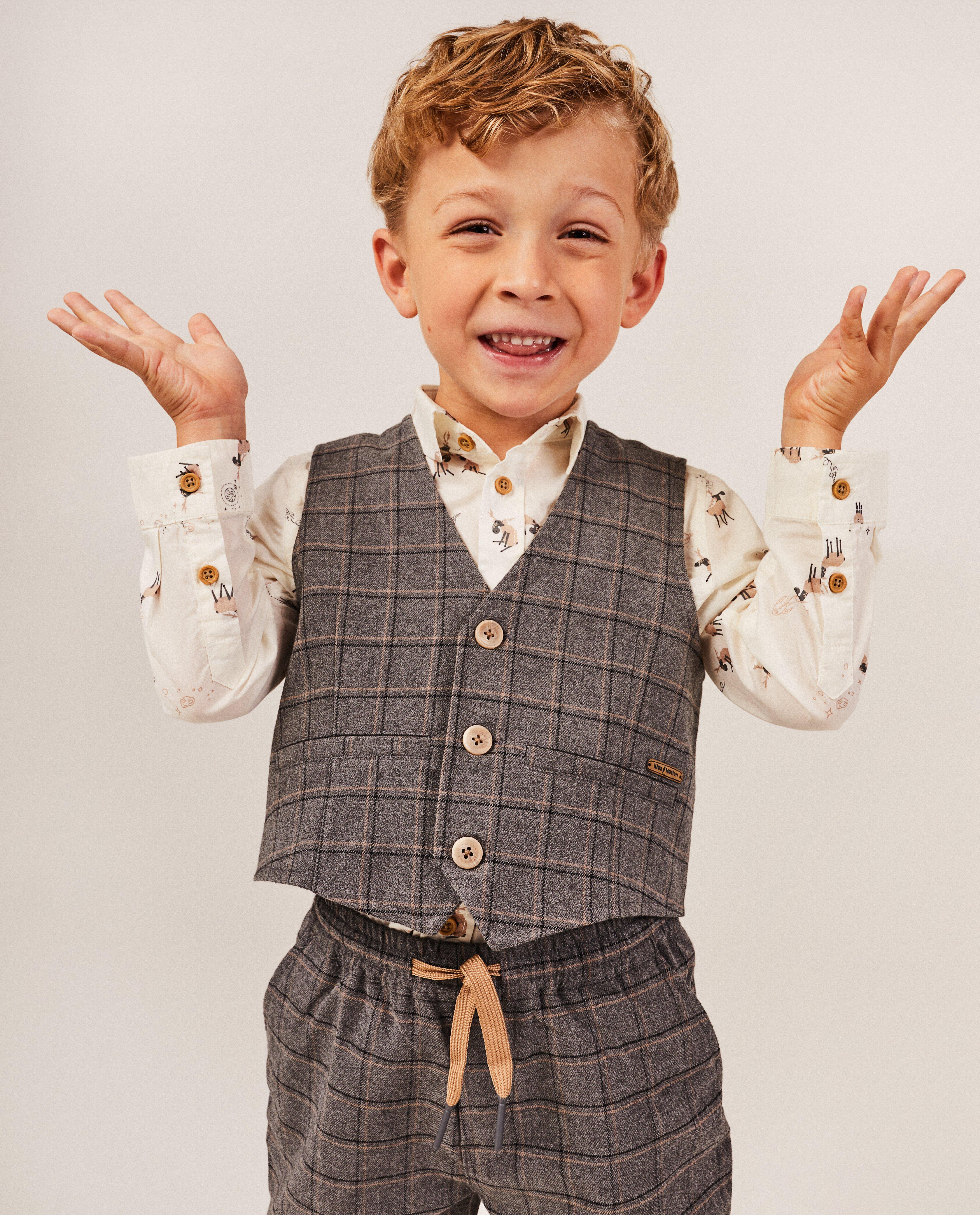 Cardigan - Vest met ruiten, 2-7 jaar