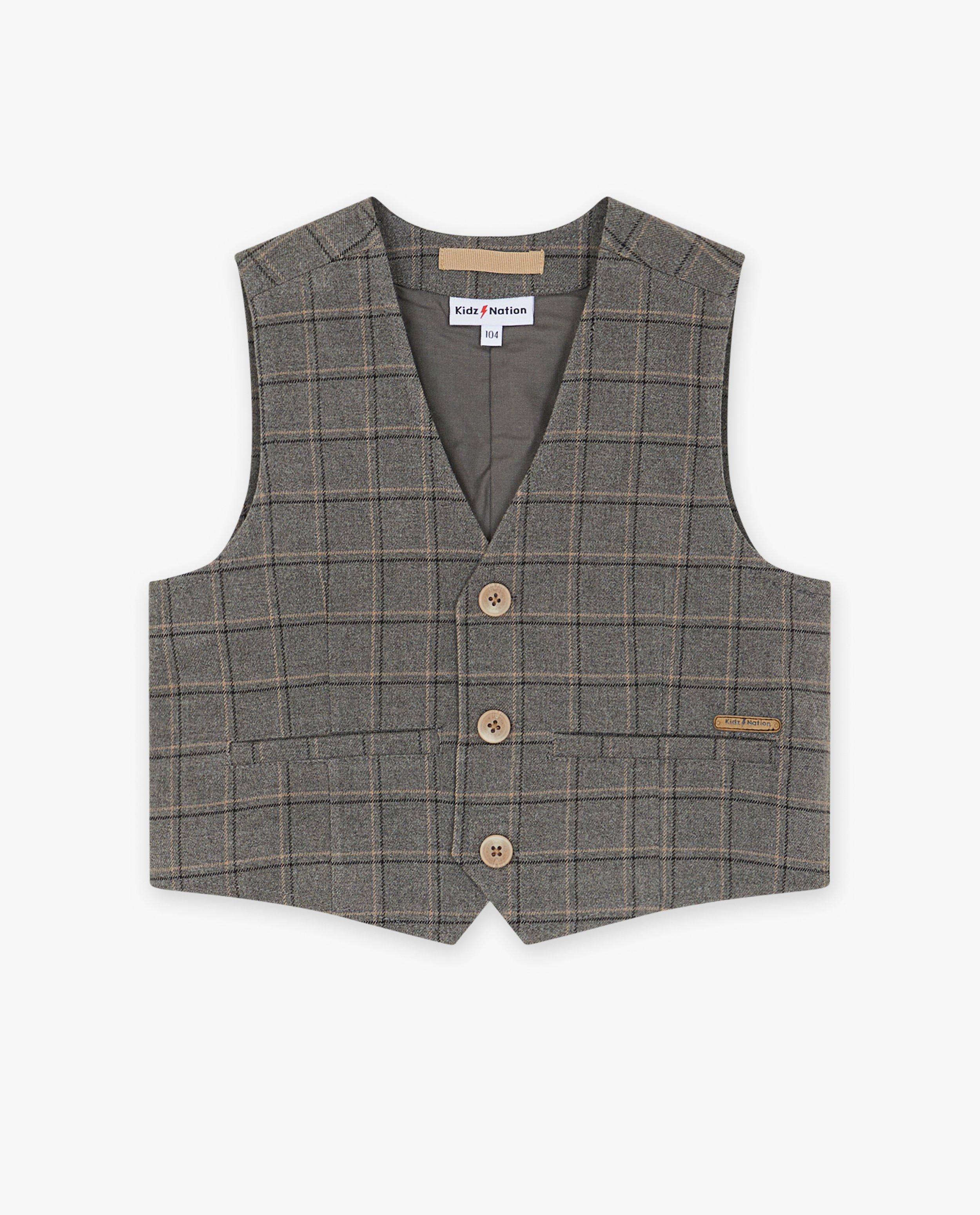 Cardigan - Vest met ruiten, 2-7 jaar