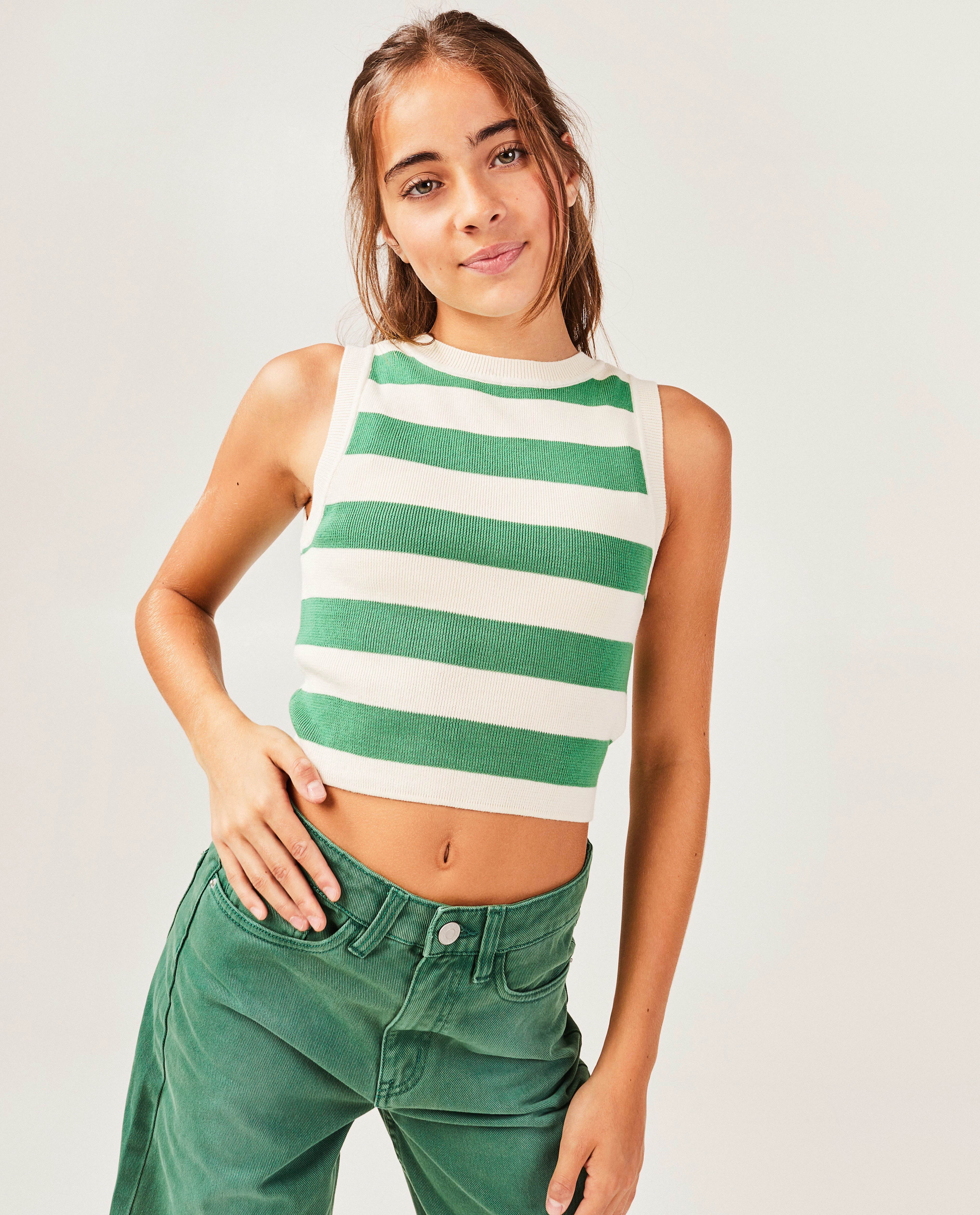 Cropped top van fijne brei