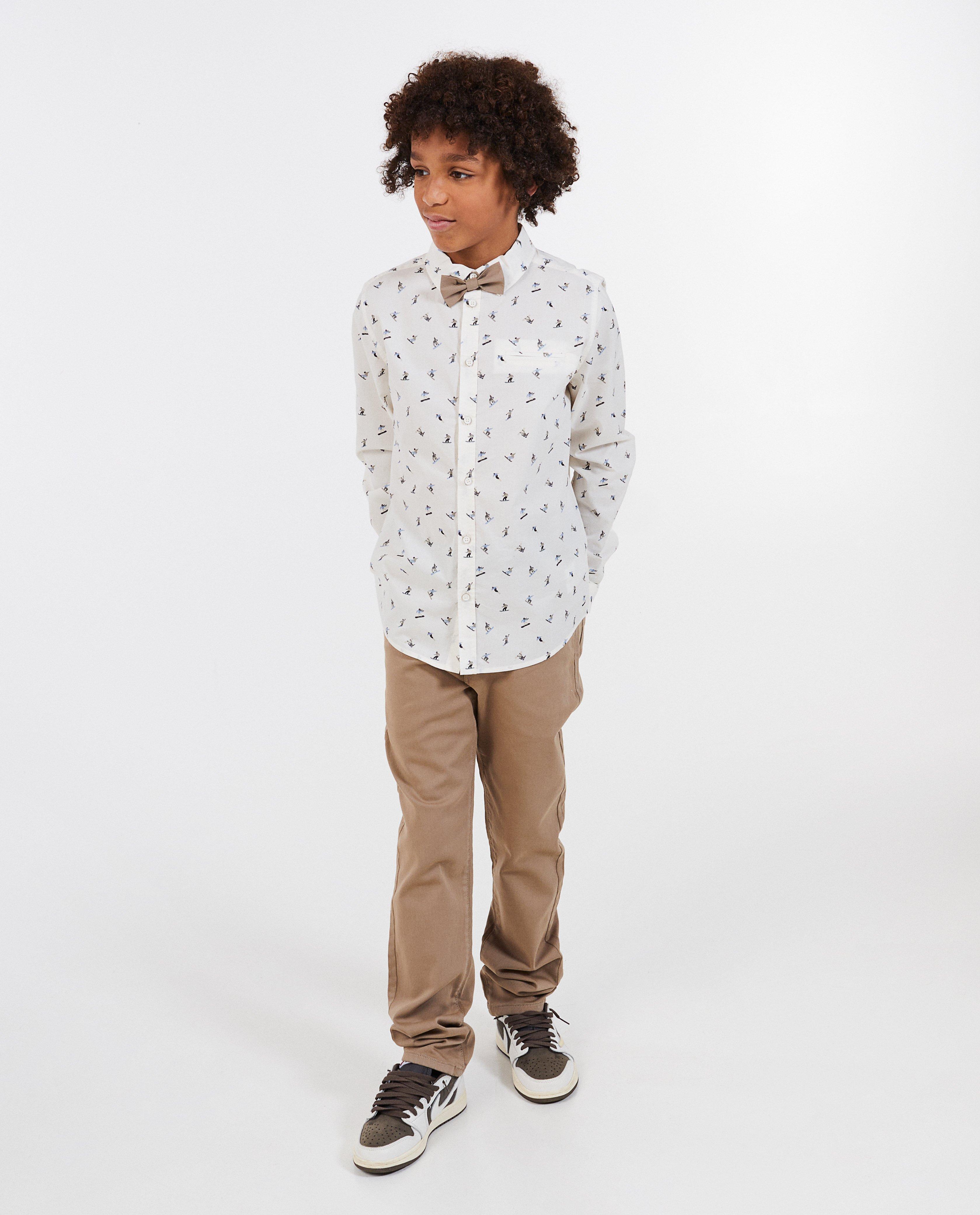 Bruine broek, straight fit - null - Fish & Chips