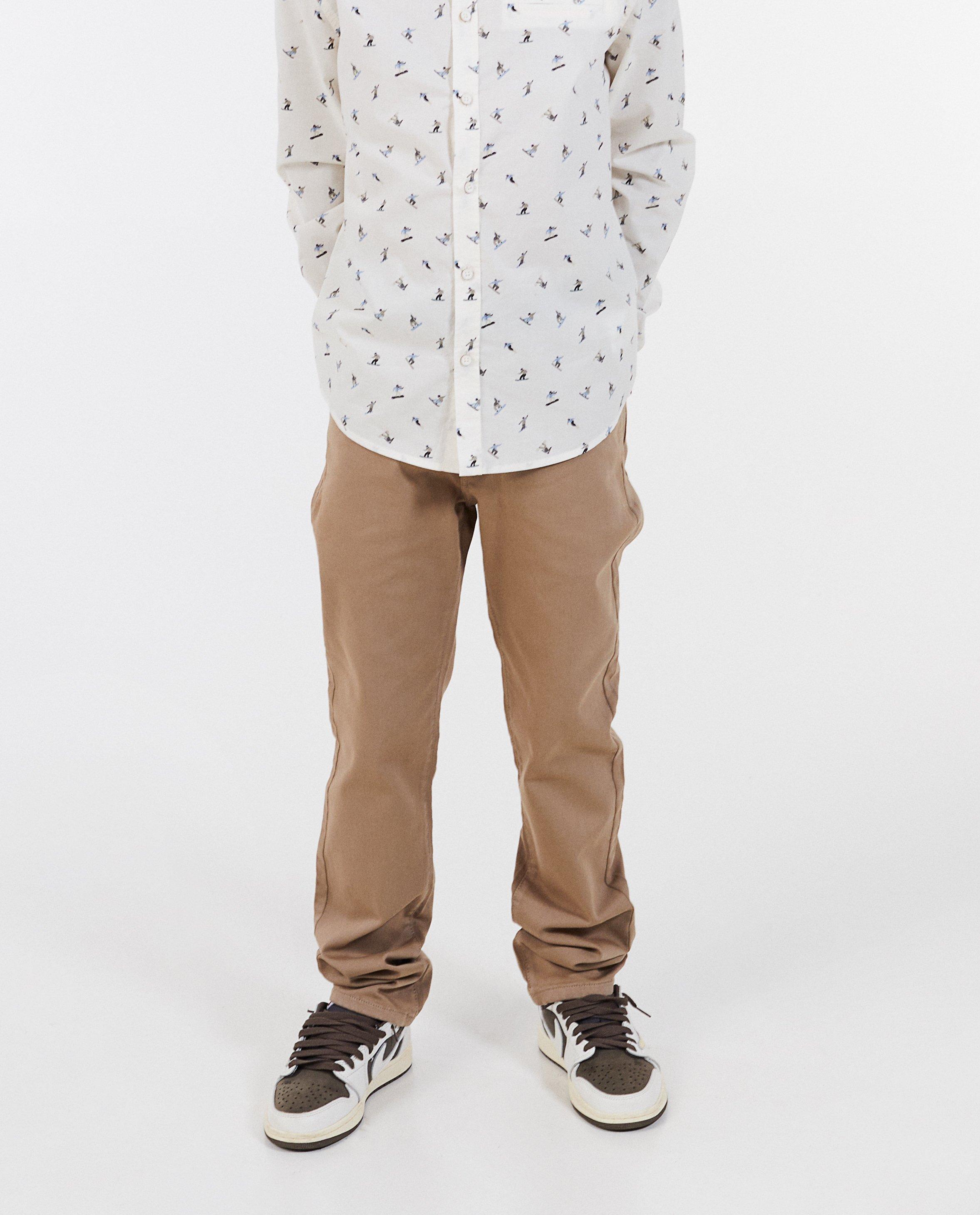 Broeken - Bruine broek, straight fit