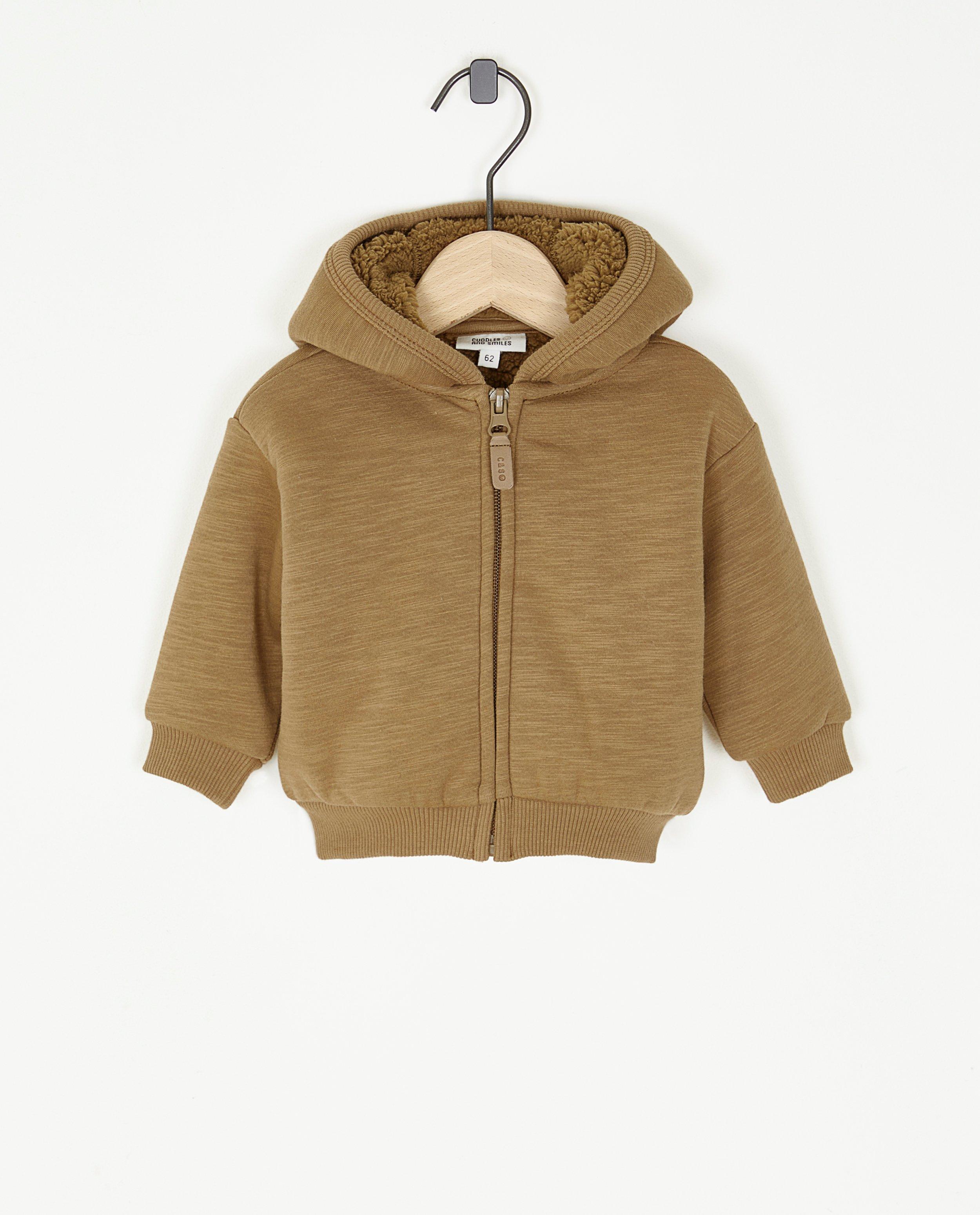 Sweatvest met teddy voering - Product Detail - khaki - afbeelding nummer 1