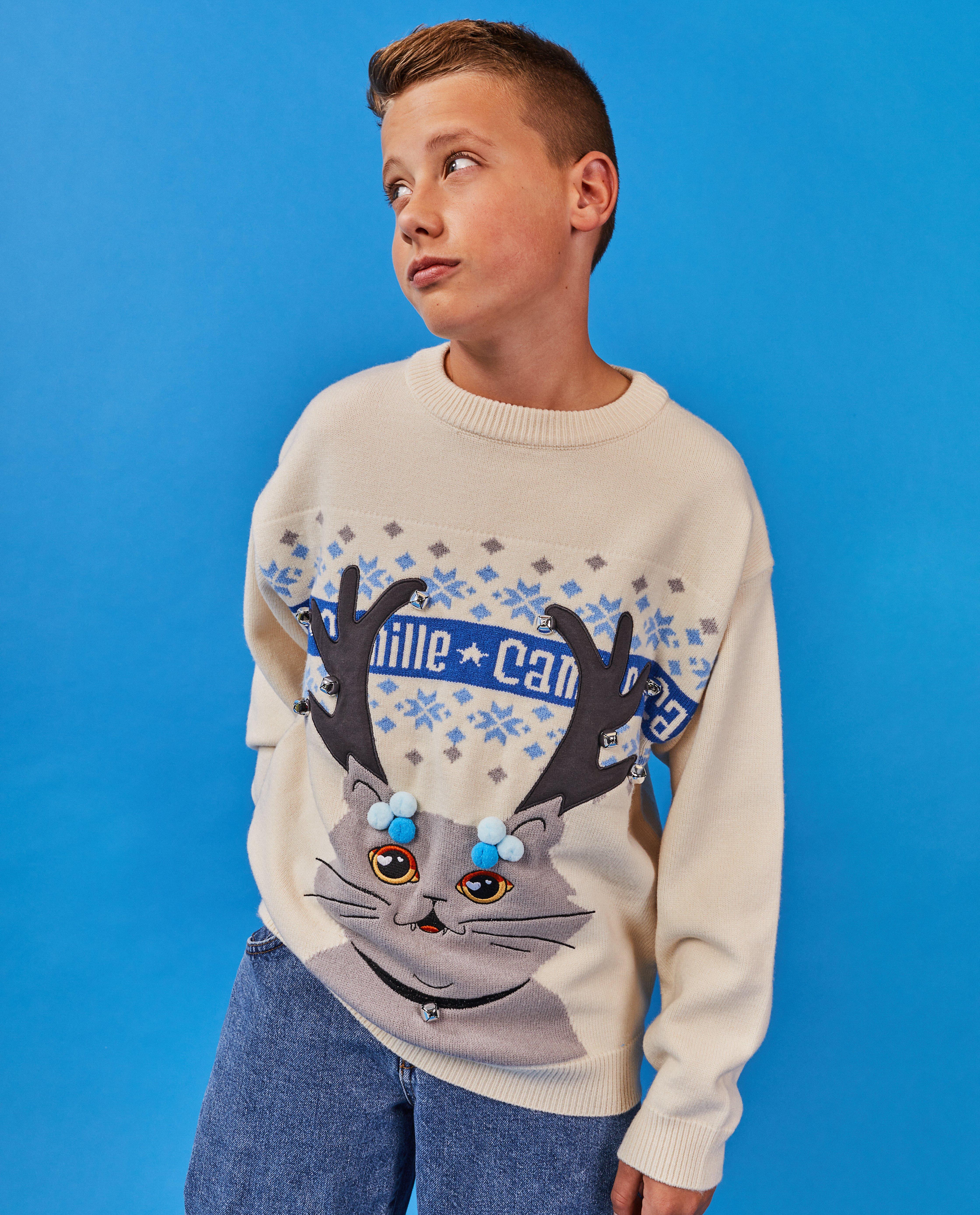 Pulls - Pull de Noël Moustache, 4-14 ans