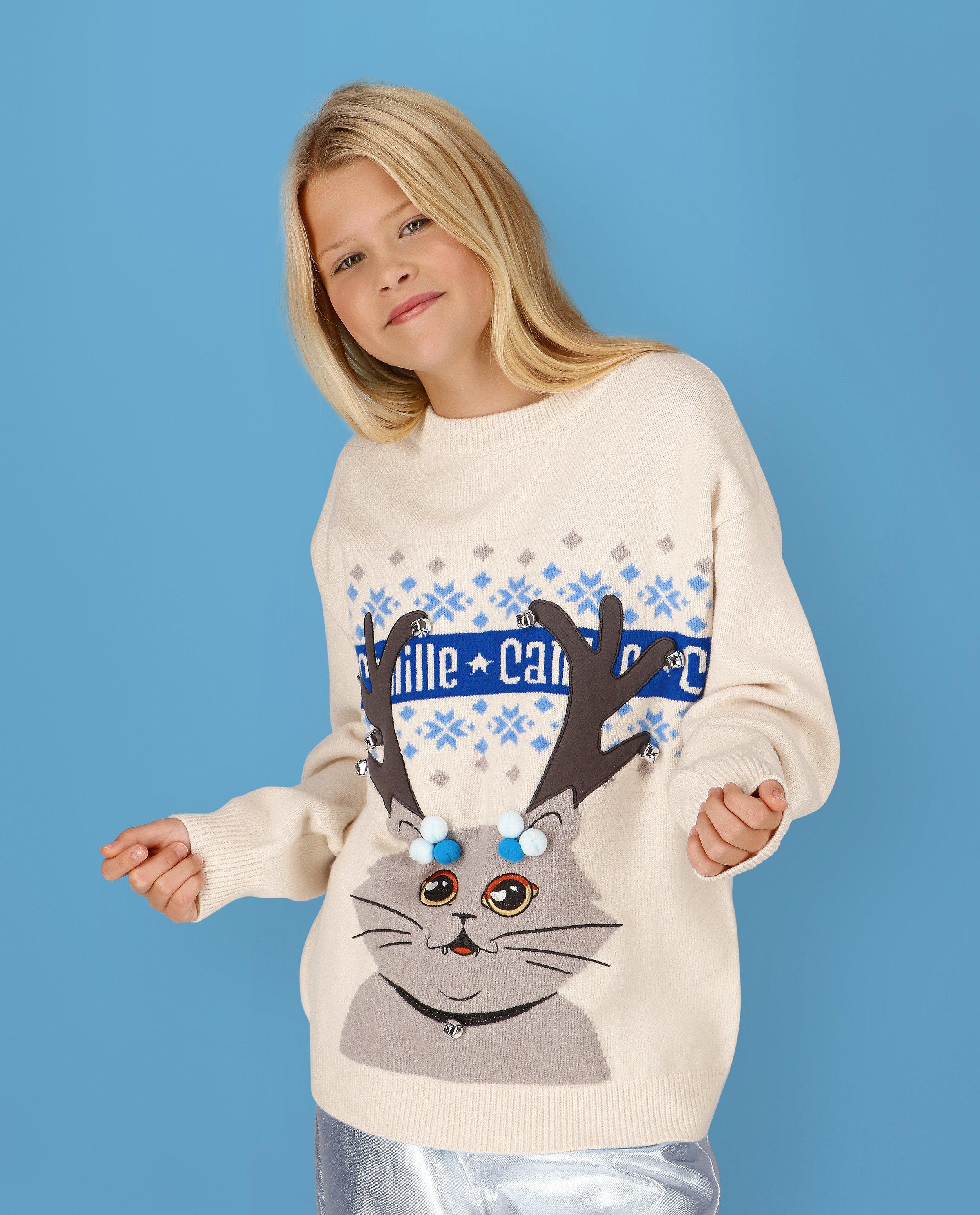 Truien - Kersttrui Moustache, unisex, 4-14 jaar