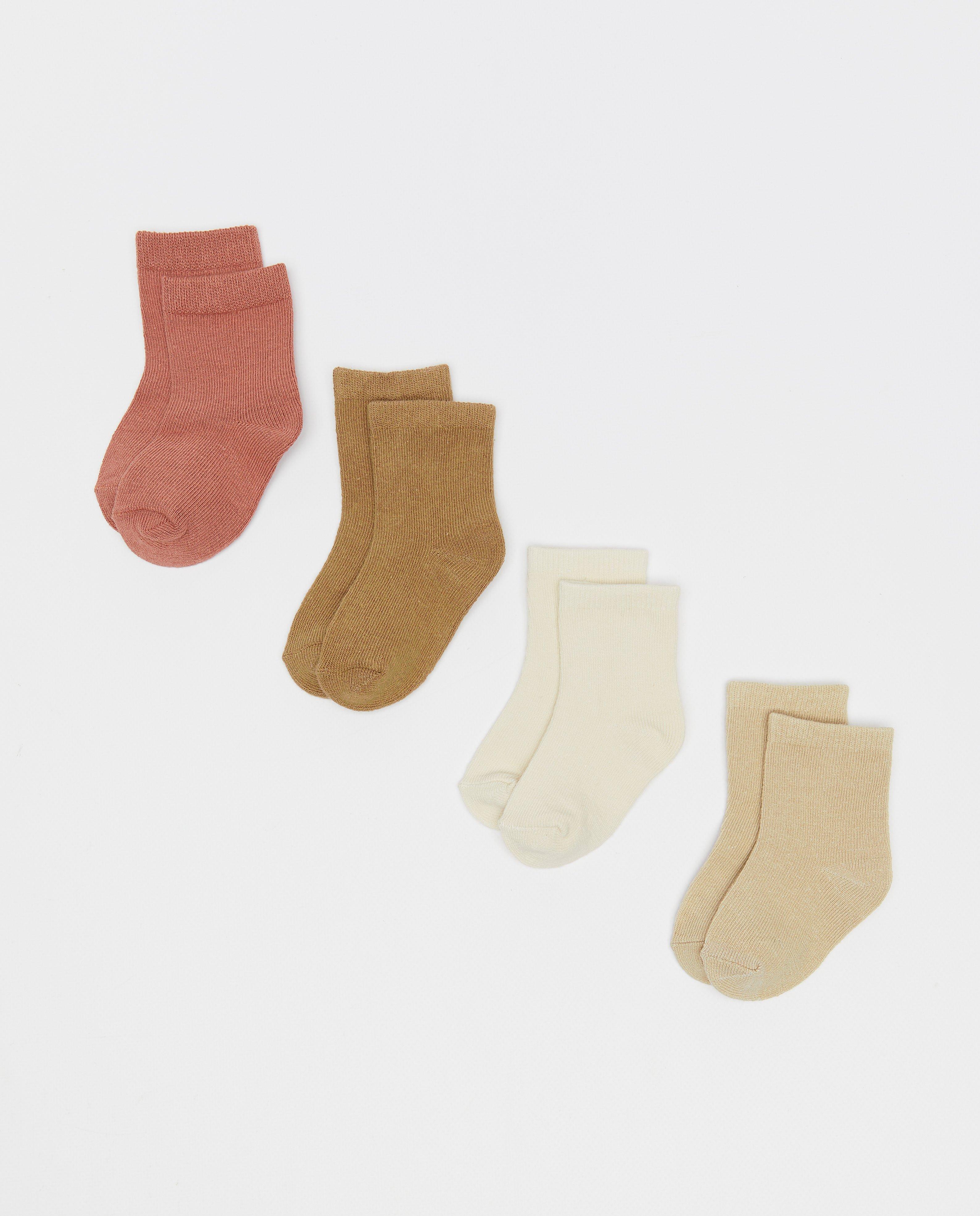 Lot de 4&nbsp;paires de chaussettes pour b&eacute;b&eacute;s - D&eacute;tails du produit - beige clair - image num&eacute;ro 1