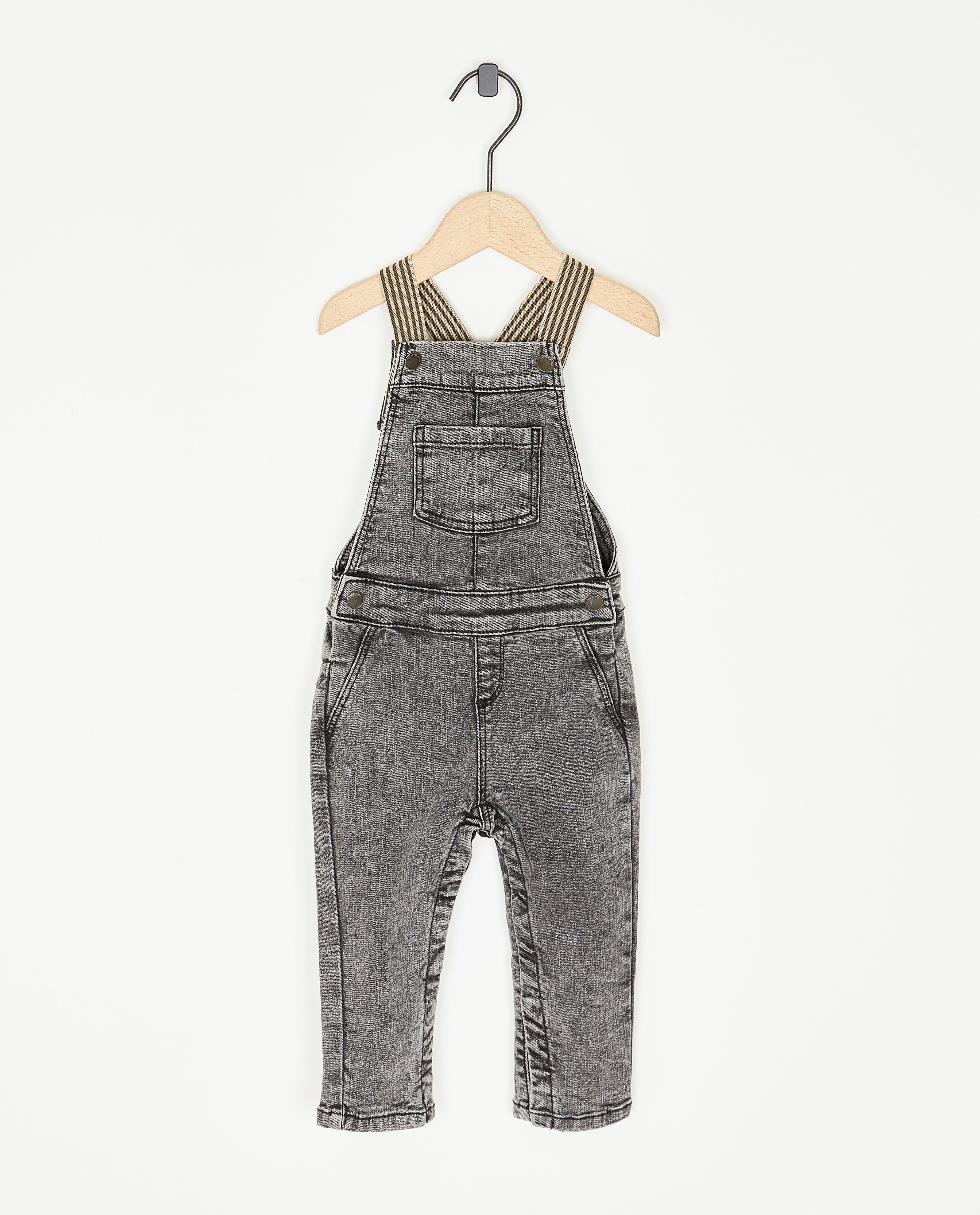 Donkergrijze jeanssalopette - null - Cuddles and Smiles