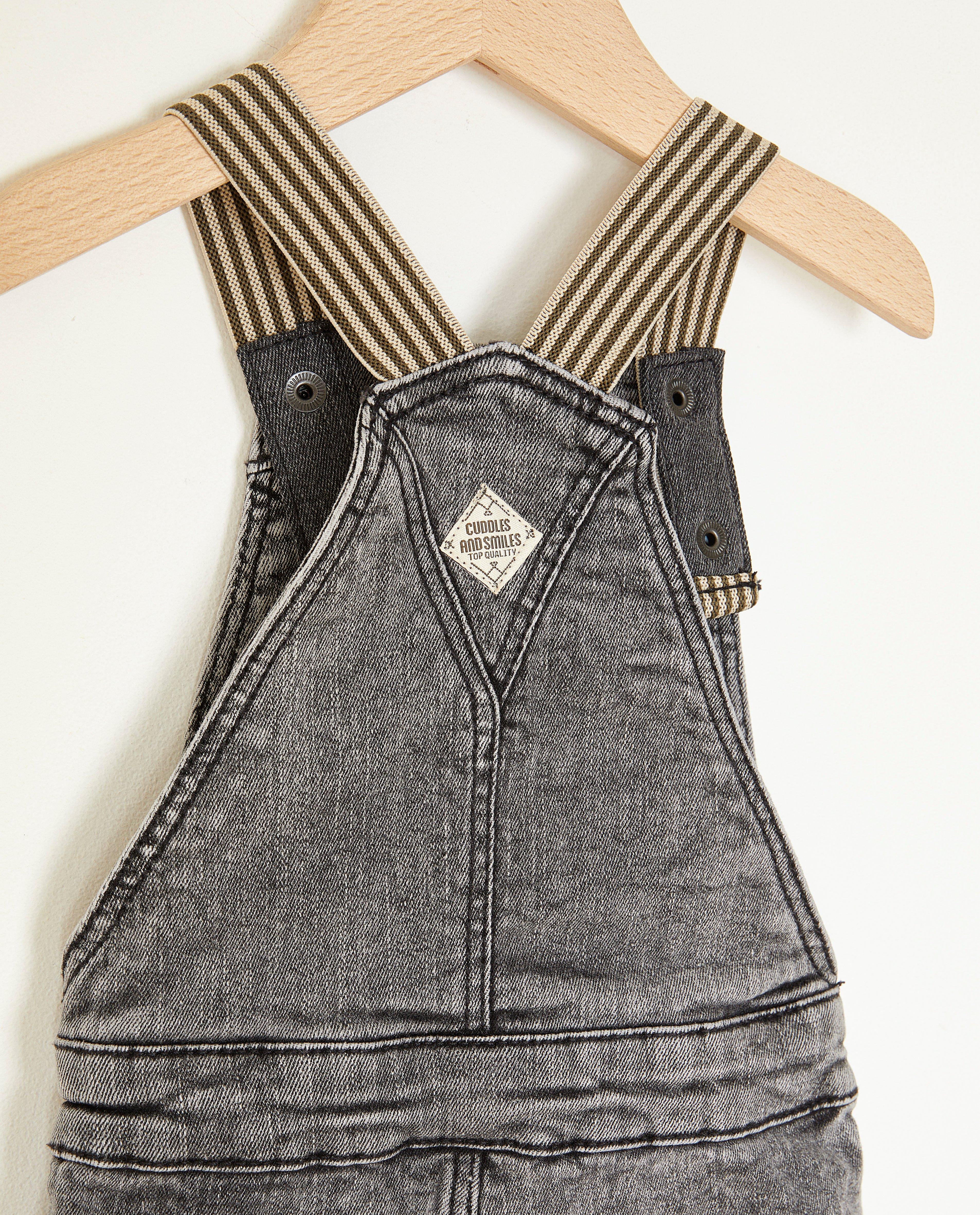 Jeans - Donkergrijze jeanssalopette