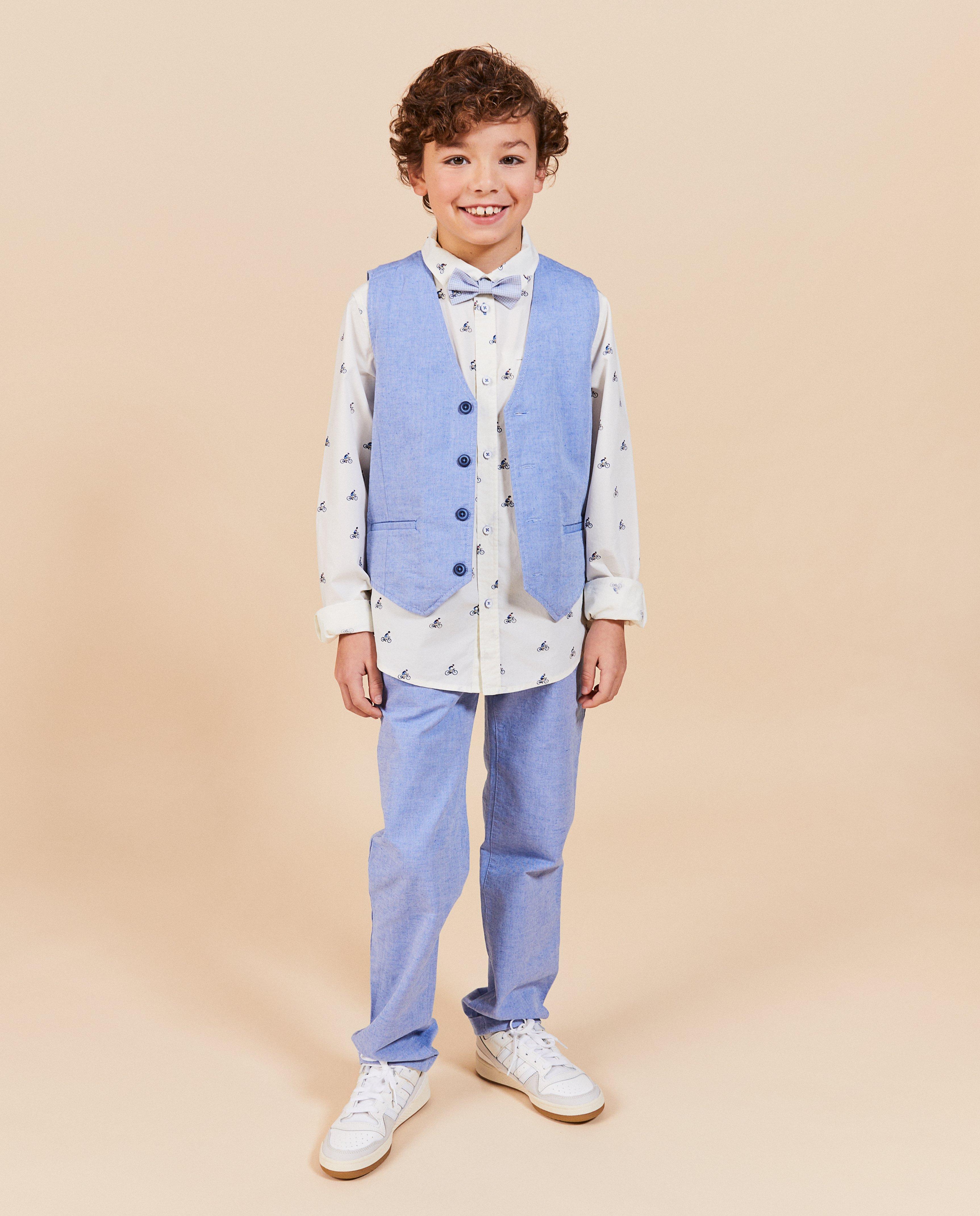 Cardigan - Blauw kostuumgilet, feest