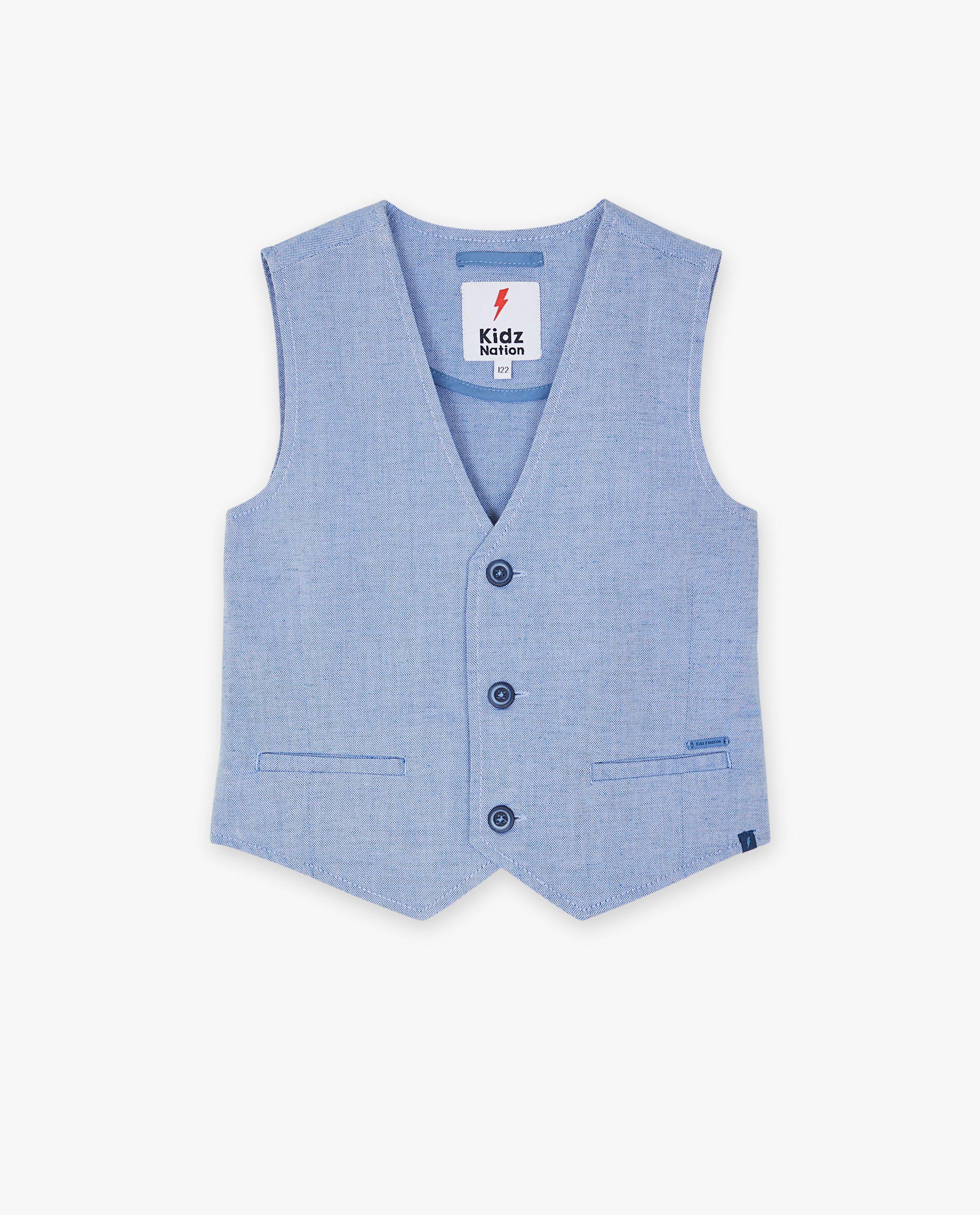 Cardigan - Blauw kostuumgilet, feest