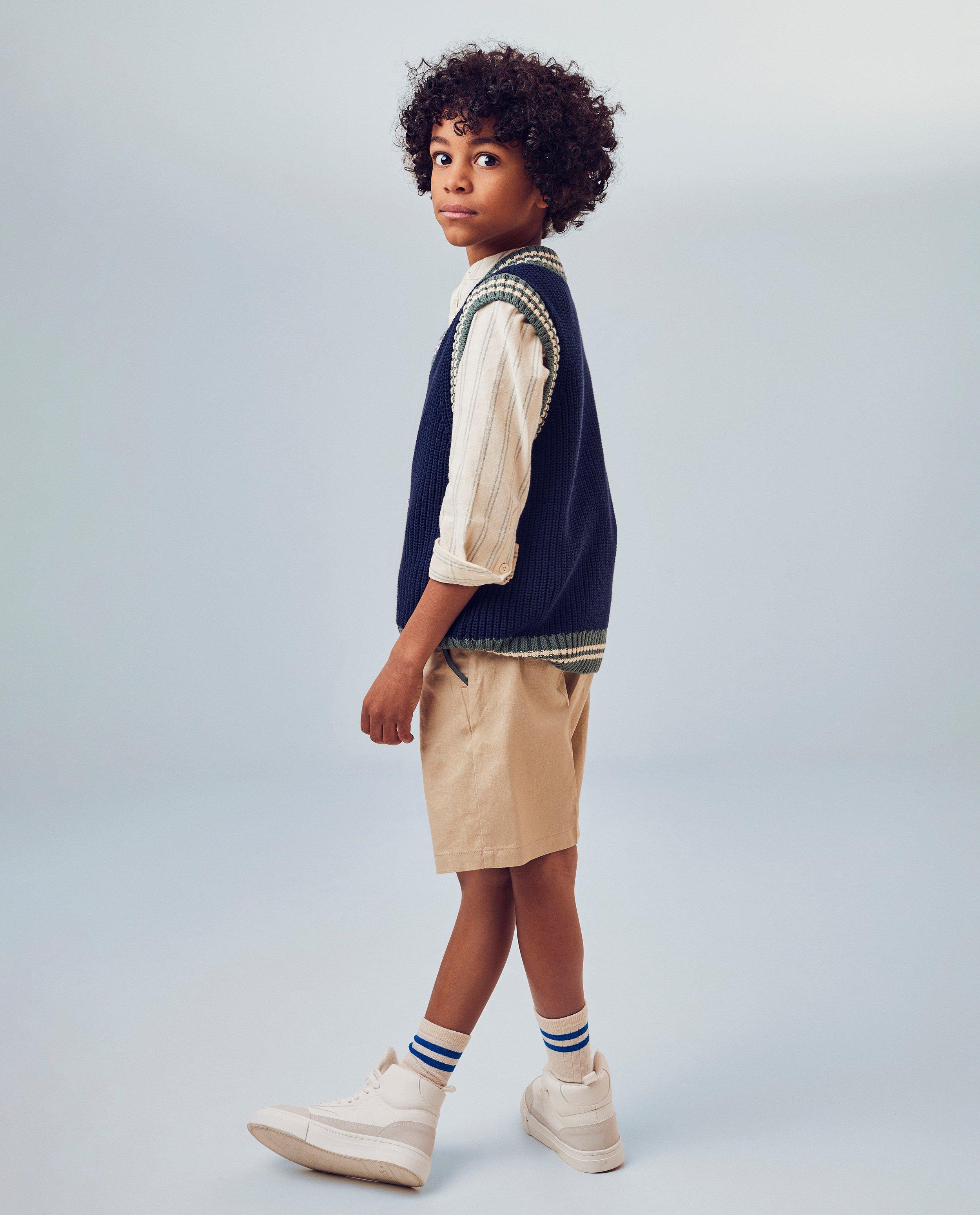 Beige short met linnen, feest - null - CKS