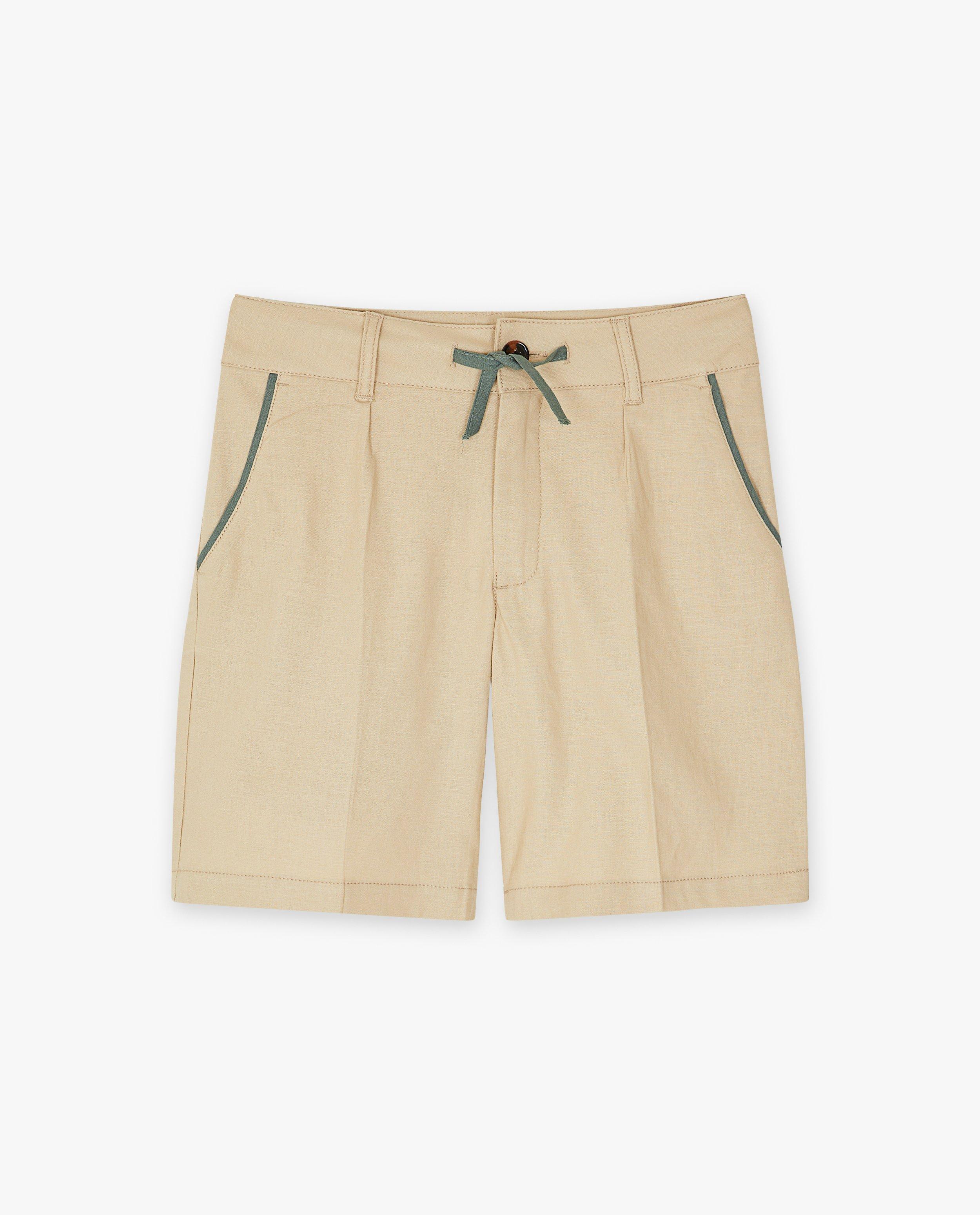Shorten - Beige short met linnen, feest