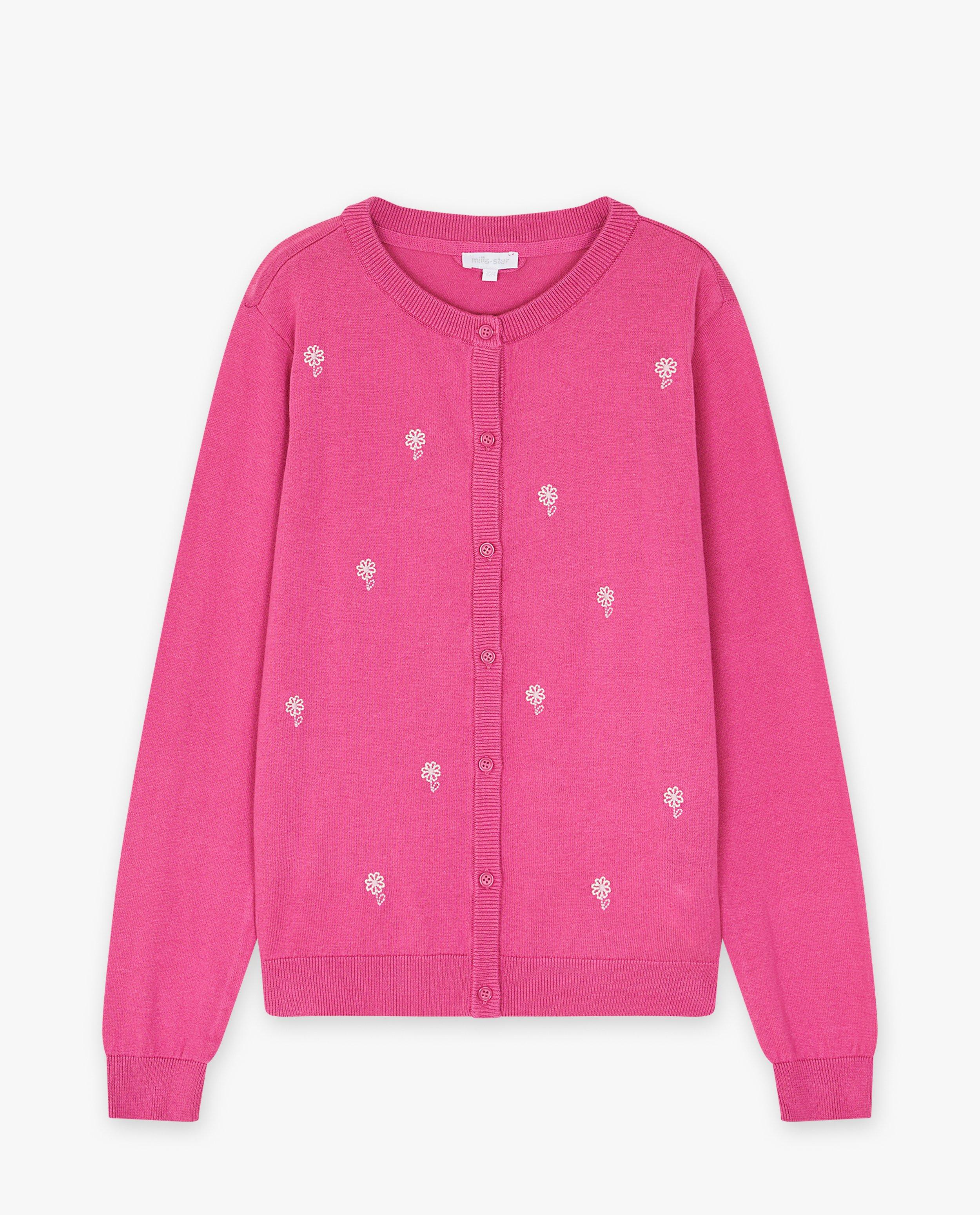 Cardigans - Cardigan avec des fleurs brodées