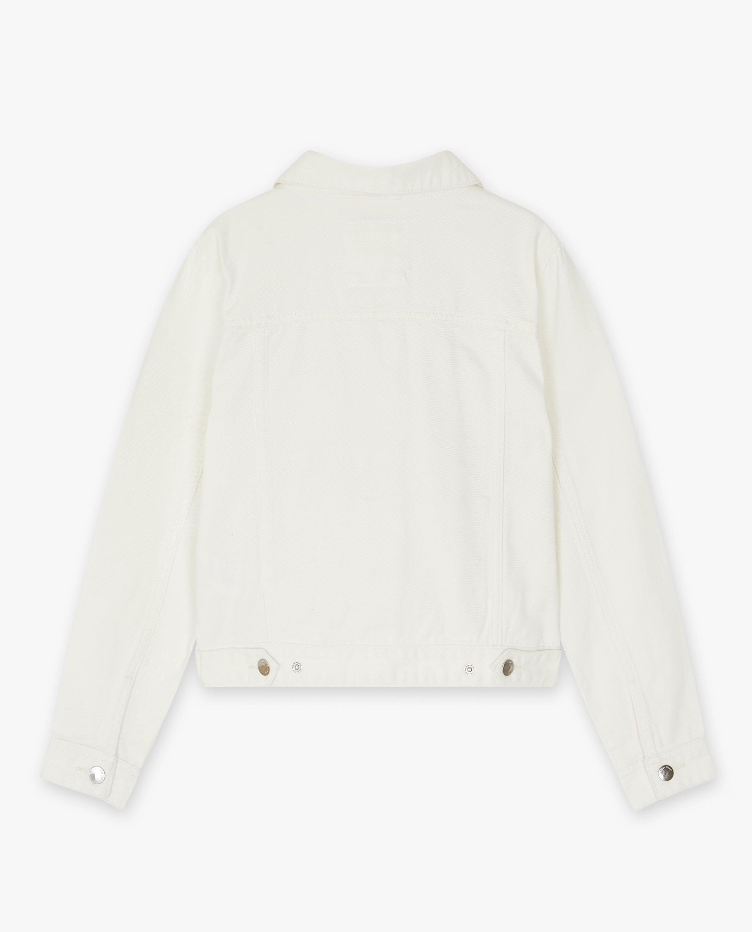 Blazers - Wit jeansvest met broche, feest