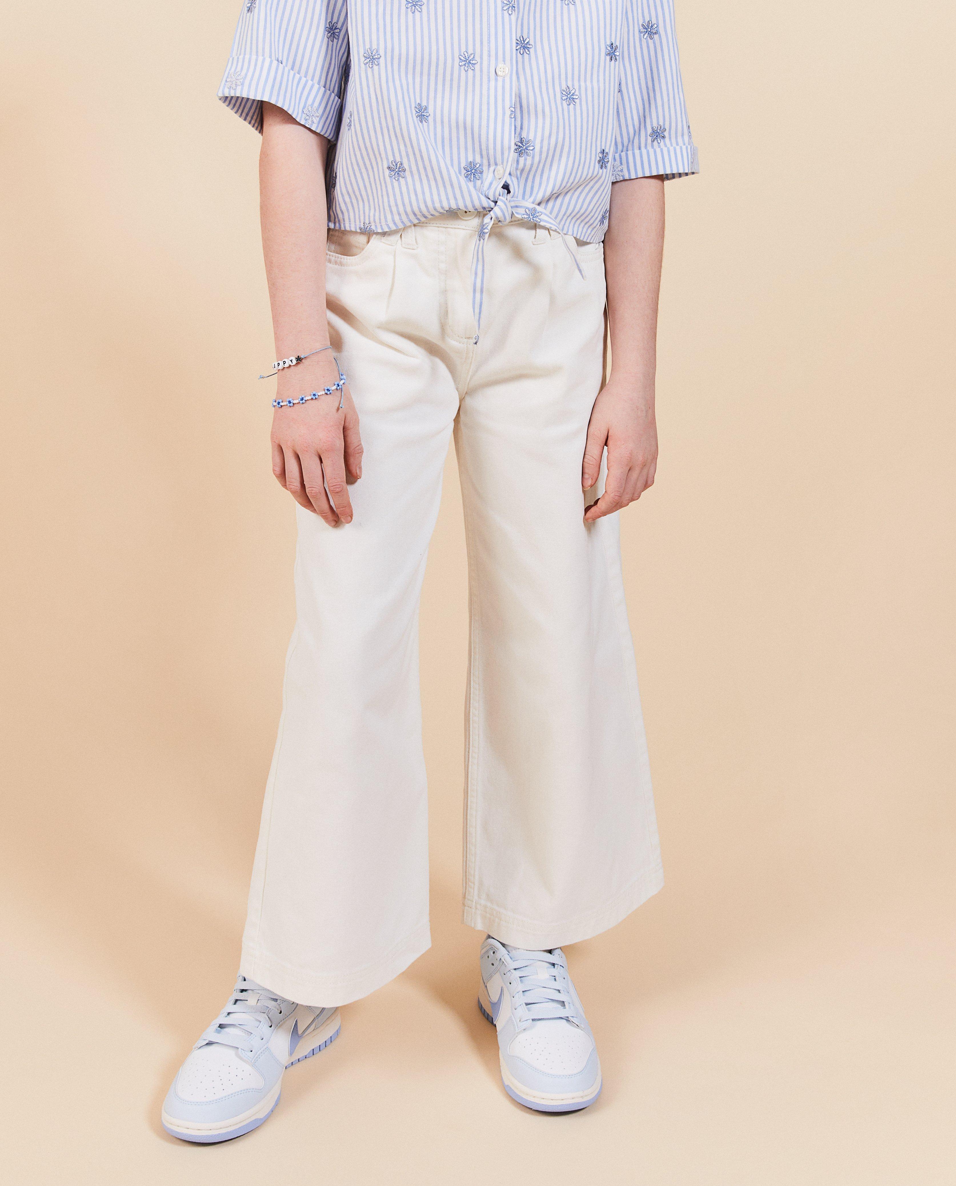Jeans - Witte jeans, straight fit, feest