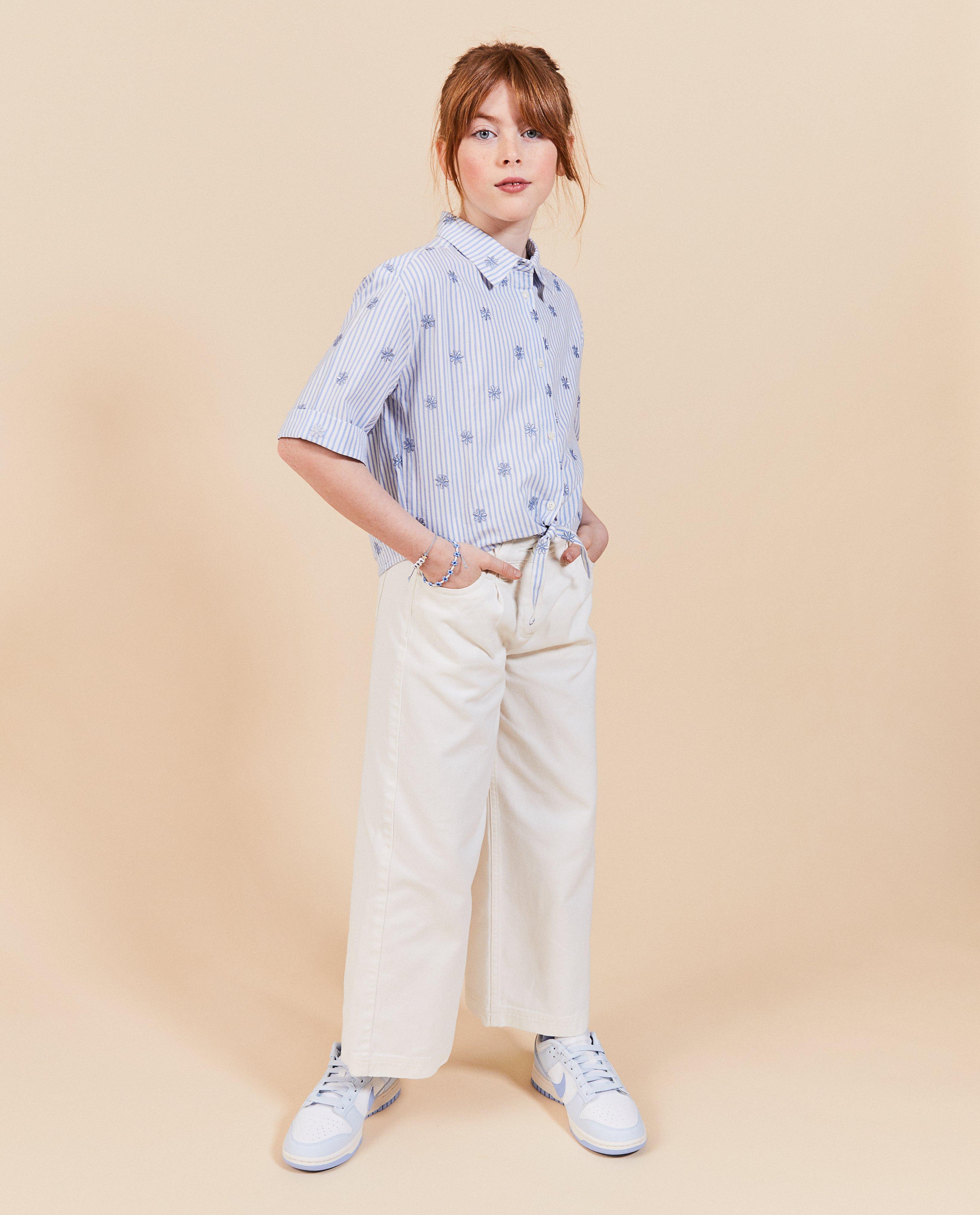 Hemden - Blouse met geborduurde bloemen, feest