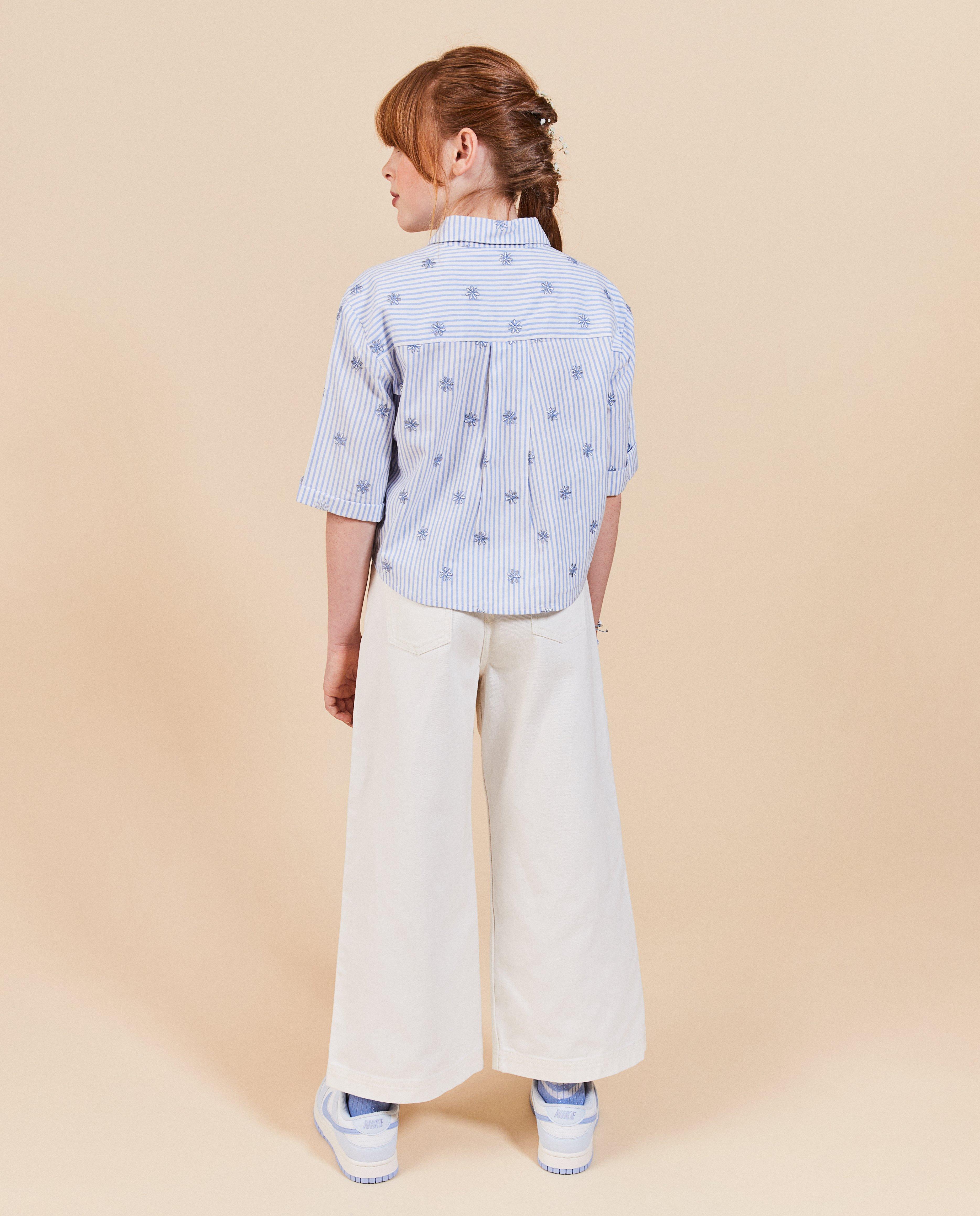 Hemden - Blouse met geborduurde bloemen, feest