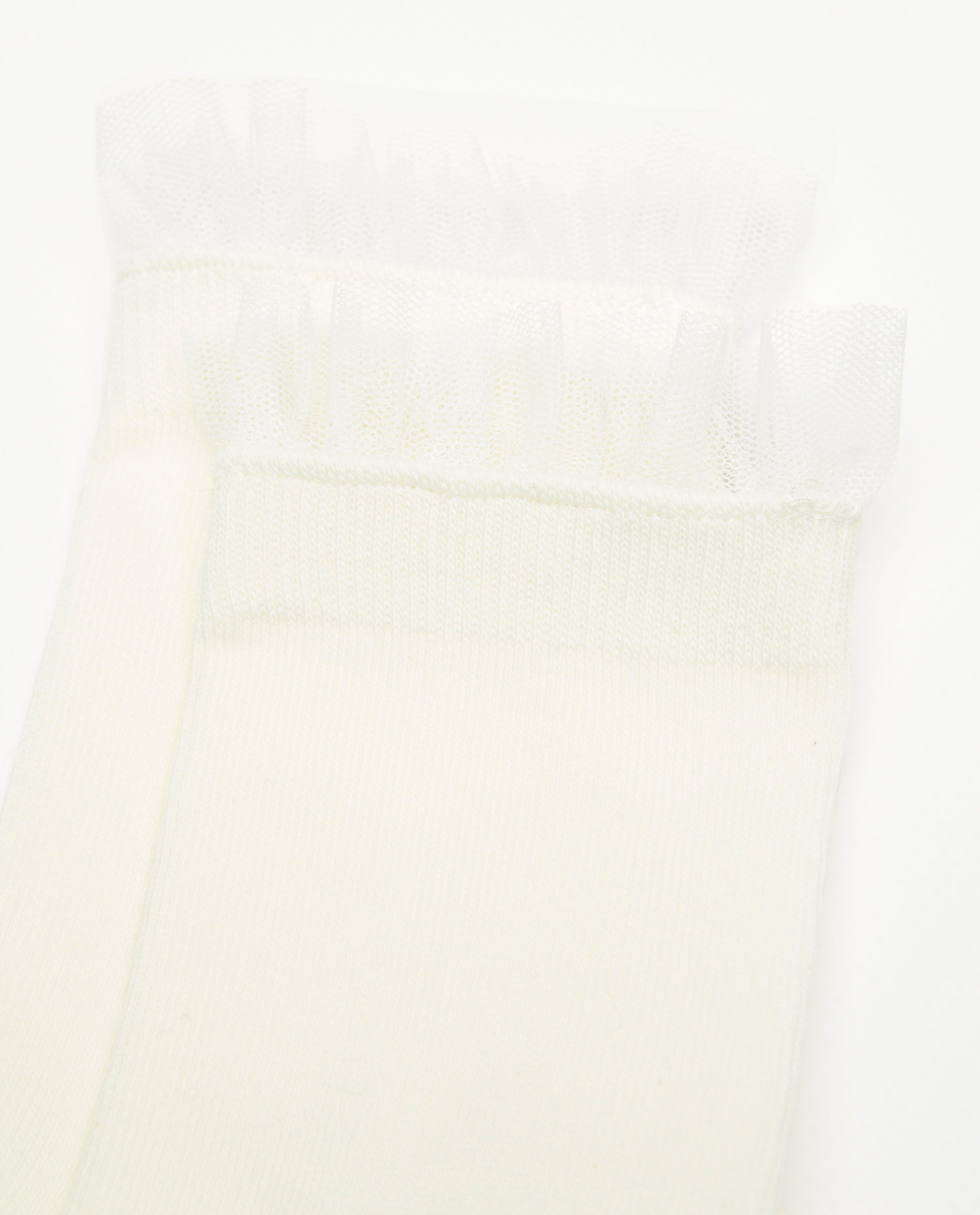 Kousen - Witte kousen met mesh, feest