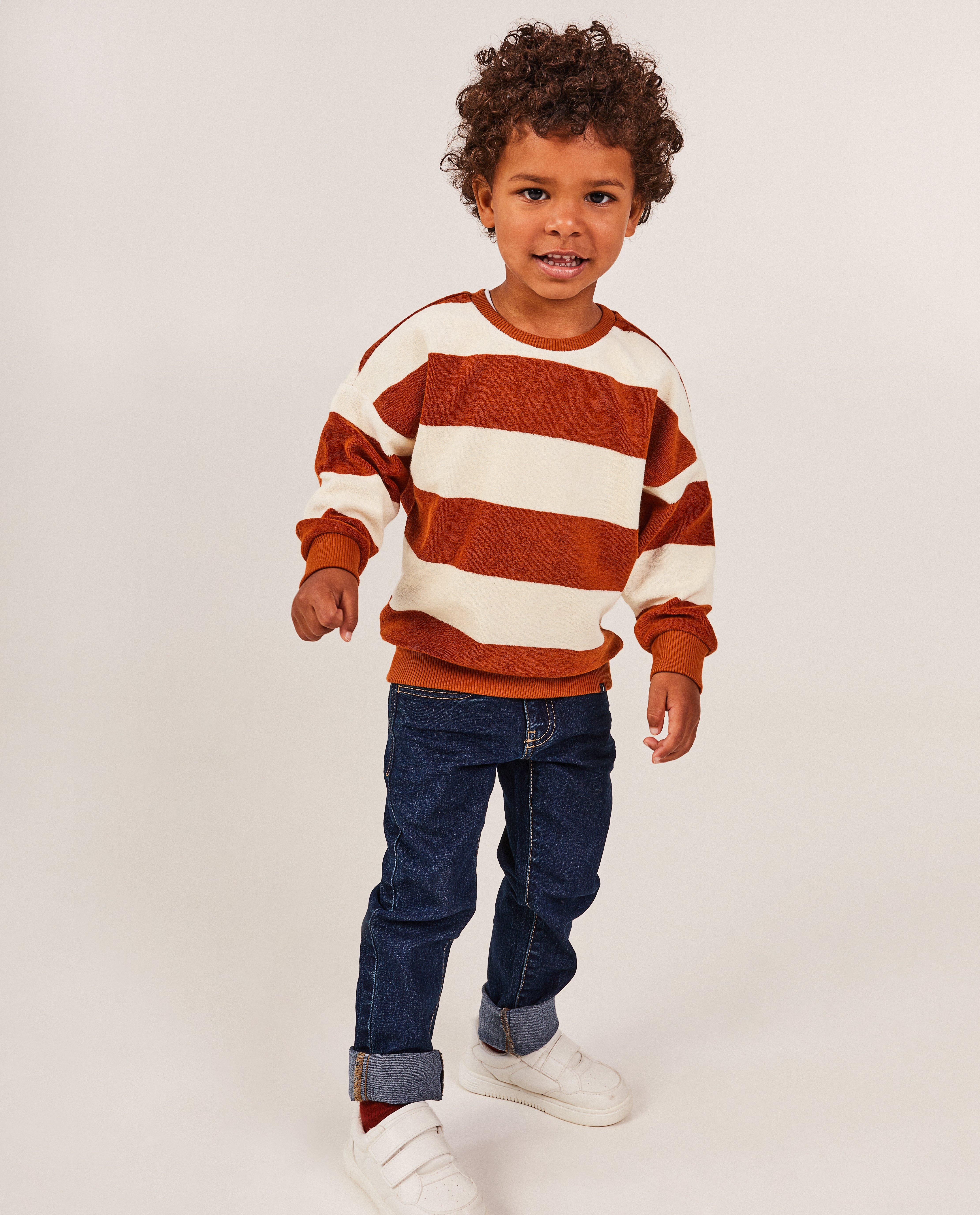 Gestreepte sweater van badstof - null - Kidz Nation