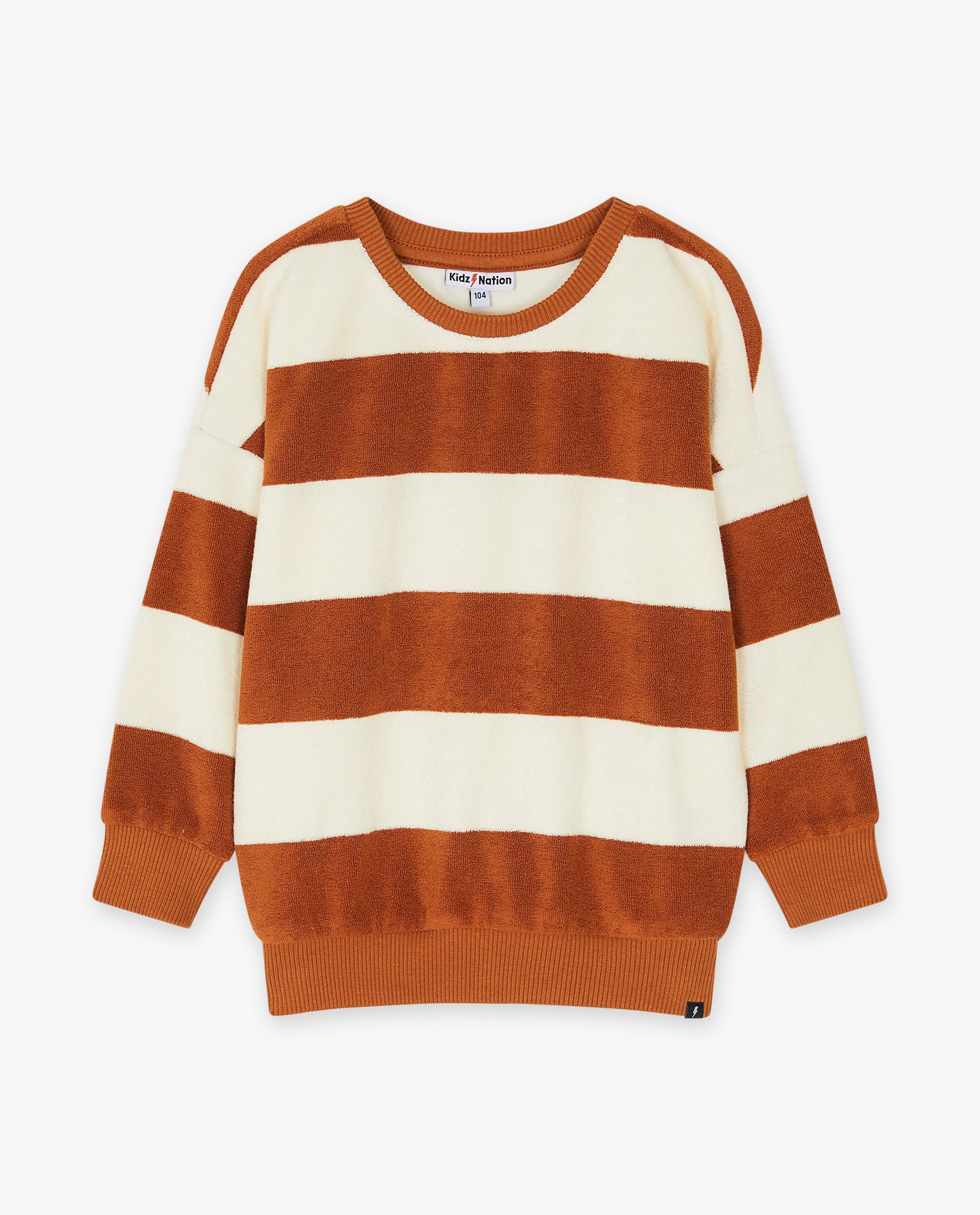 Sweaters - Gestreepte sweater van badstof