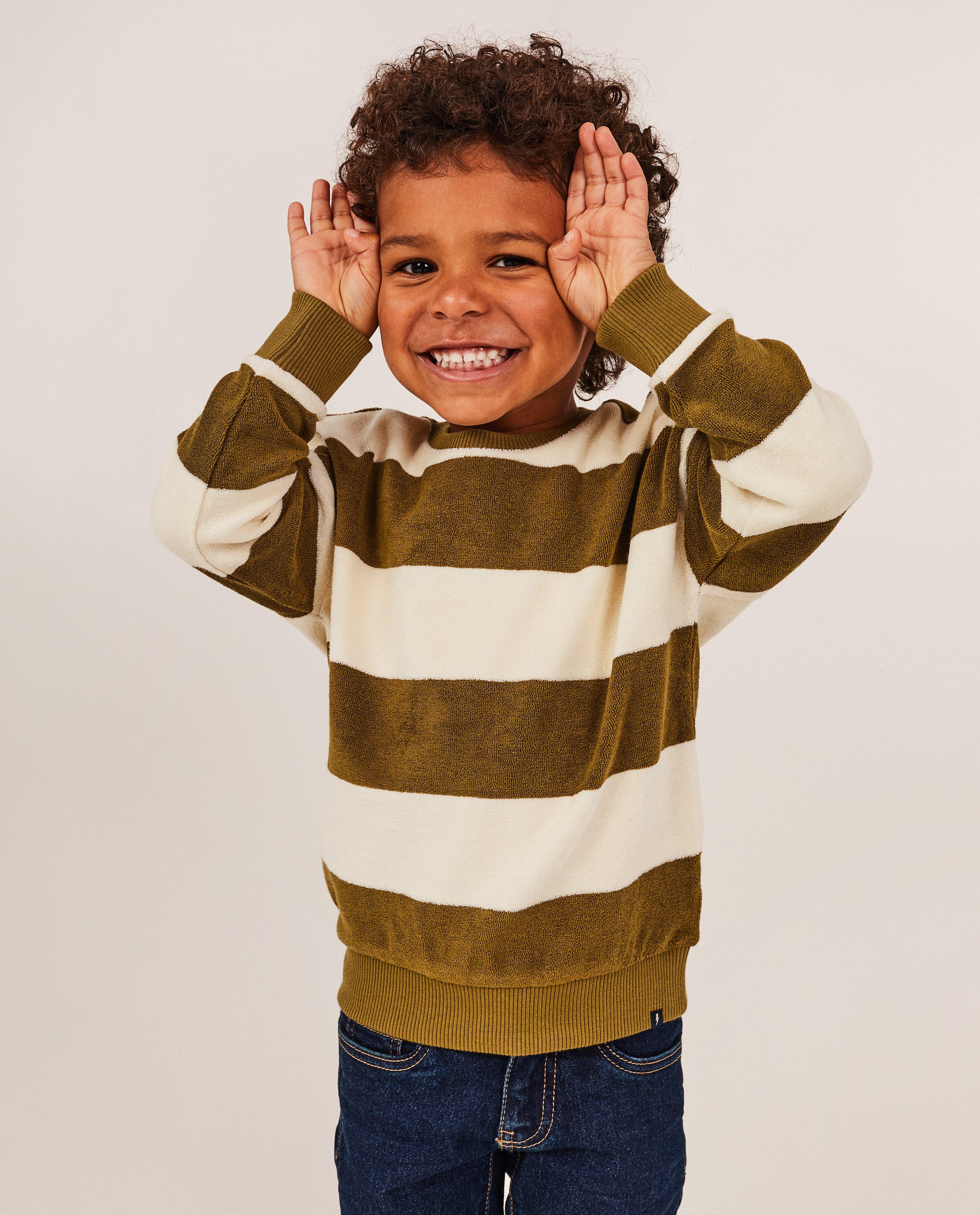 Sweaters - Gestreepte sweater van badstof