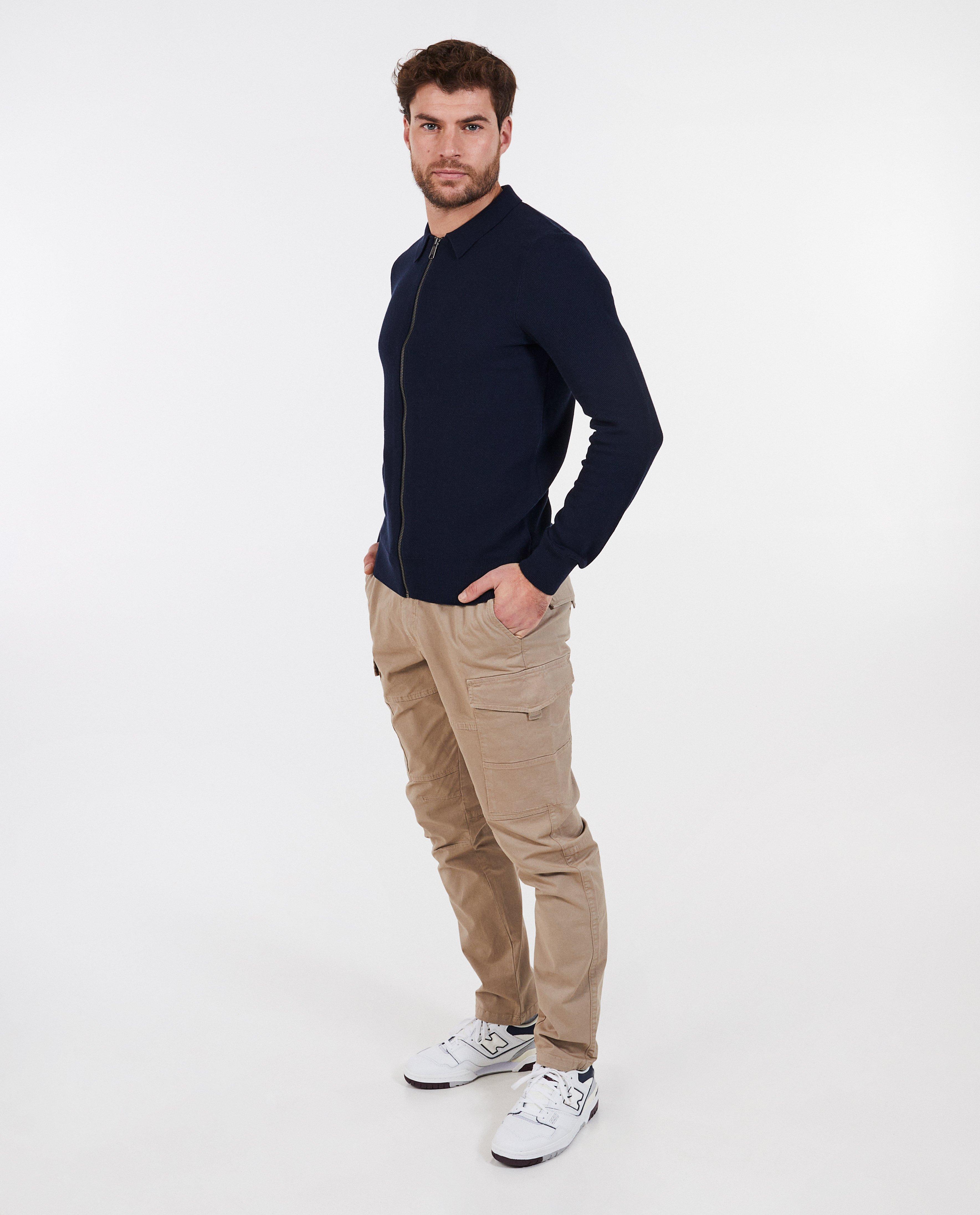 Pantalon bleu foncé, coupe cargo - null - Quarterback