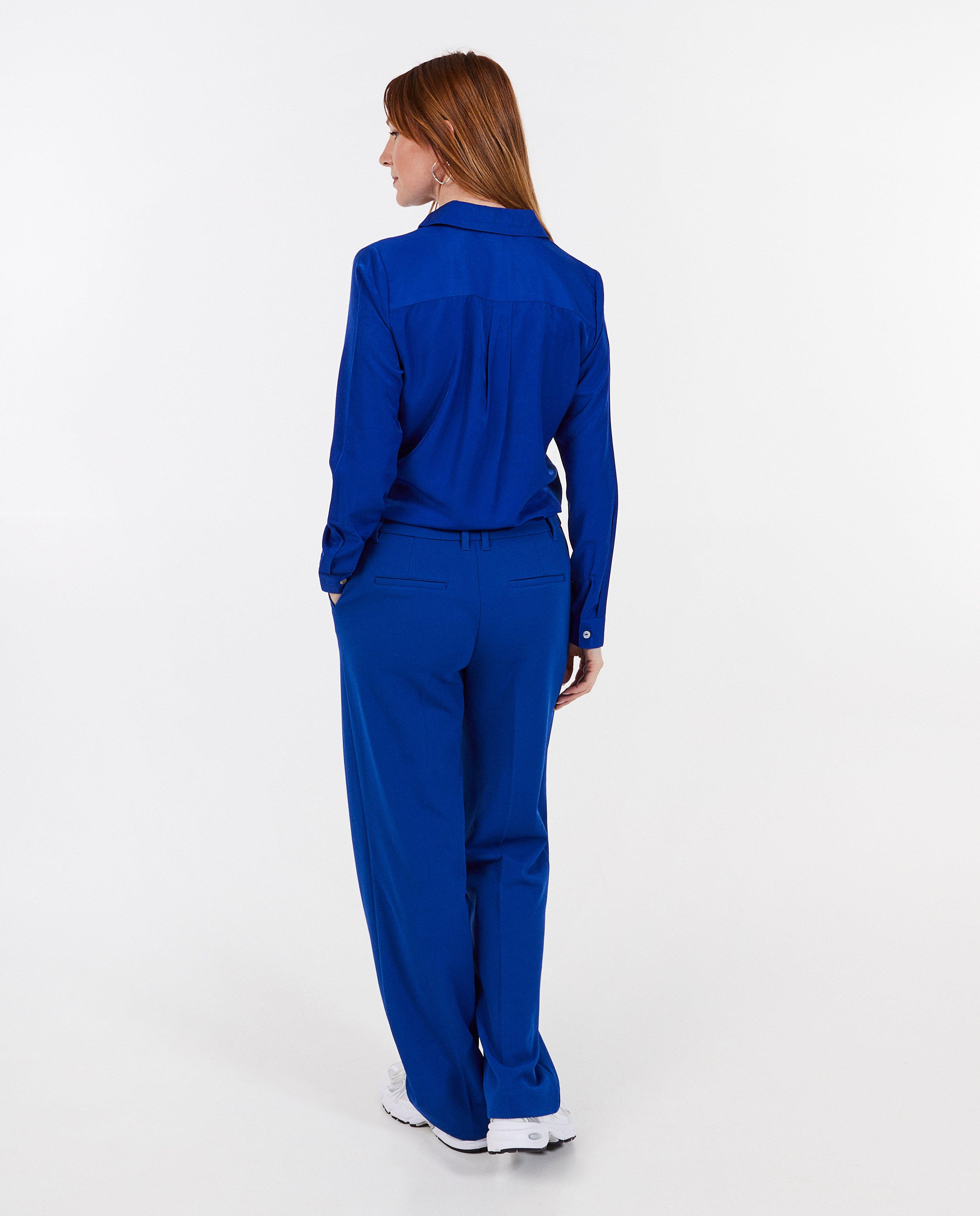 Blauwe broek met structuur - Product Detail - donkerblauw - afbeelding nummer 2