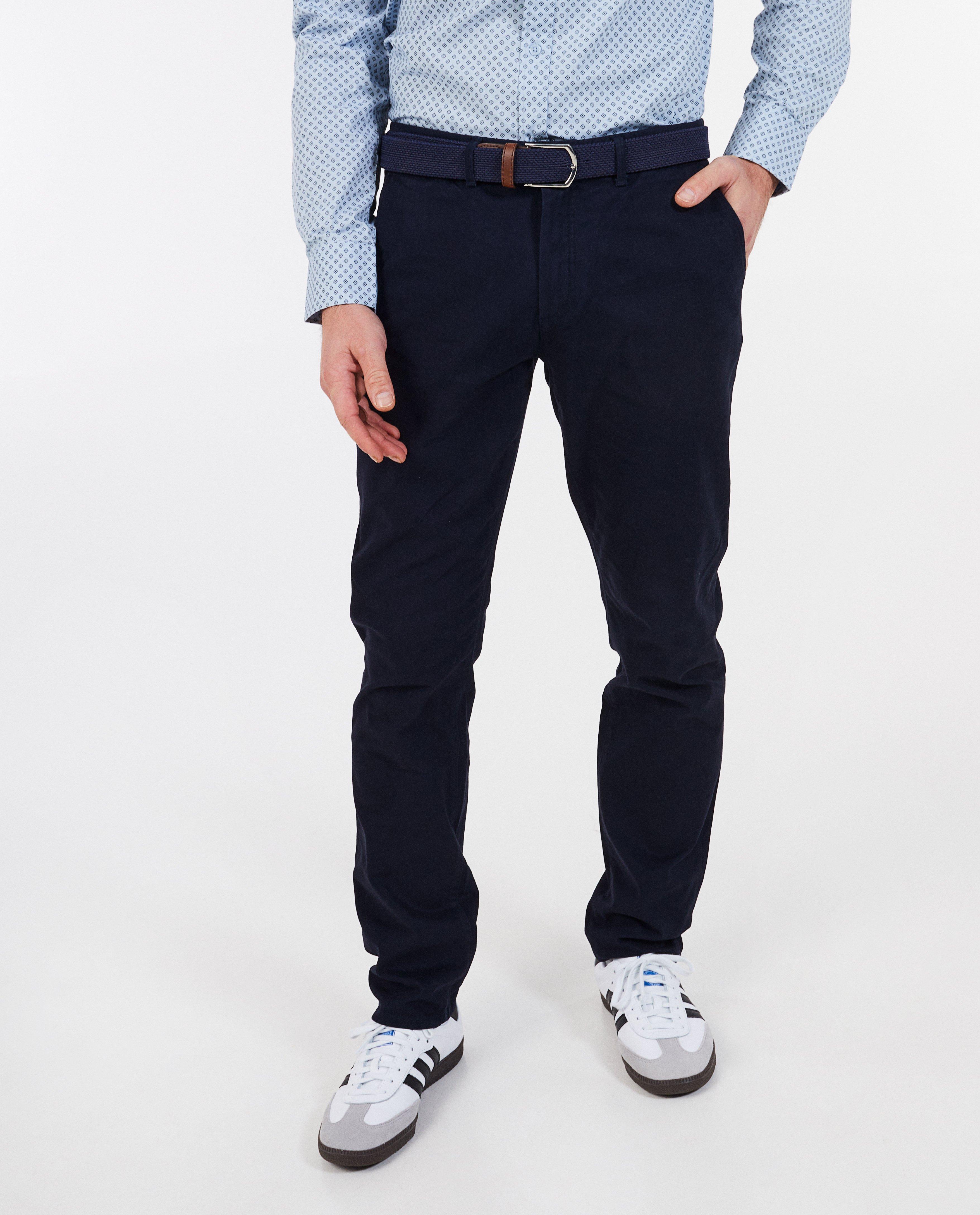 Broeken - Donkergroene broek, slim fit