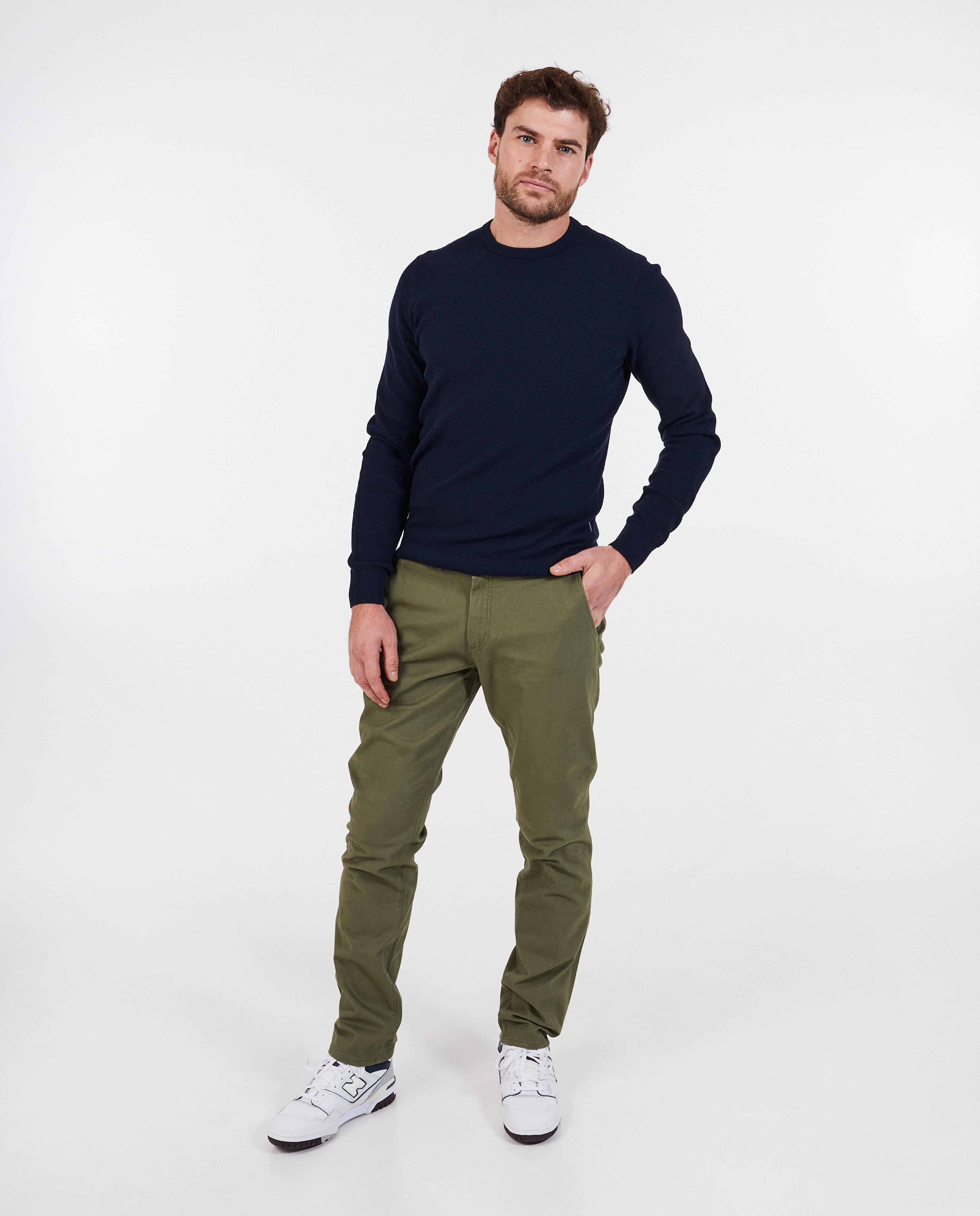 Pantalon vert fonc&eacute;, slim fit - D&eacute;tails du produit - khaki - image num&eacute;ro 1