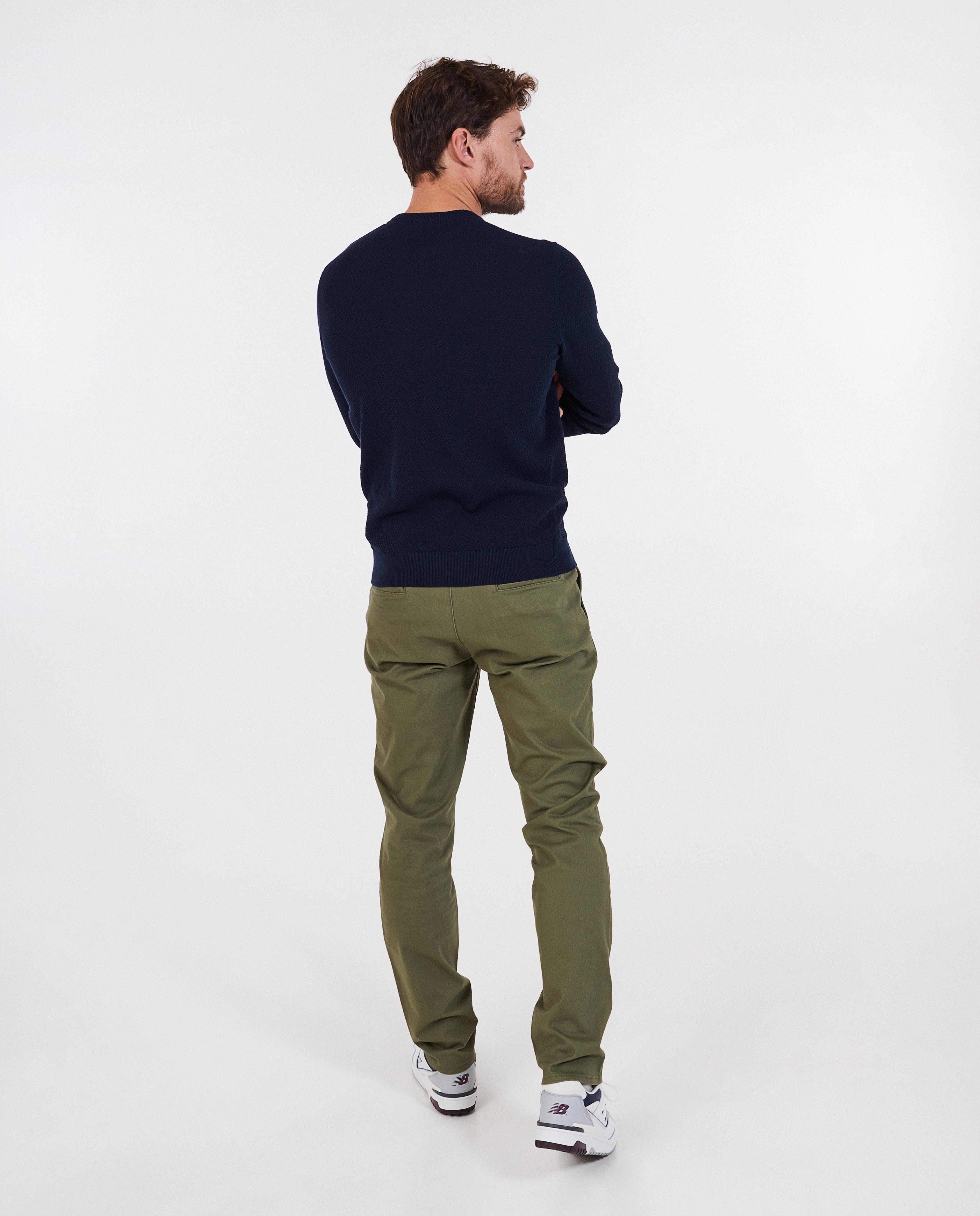 Broeken - Donkergroene broek, slim fit