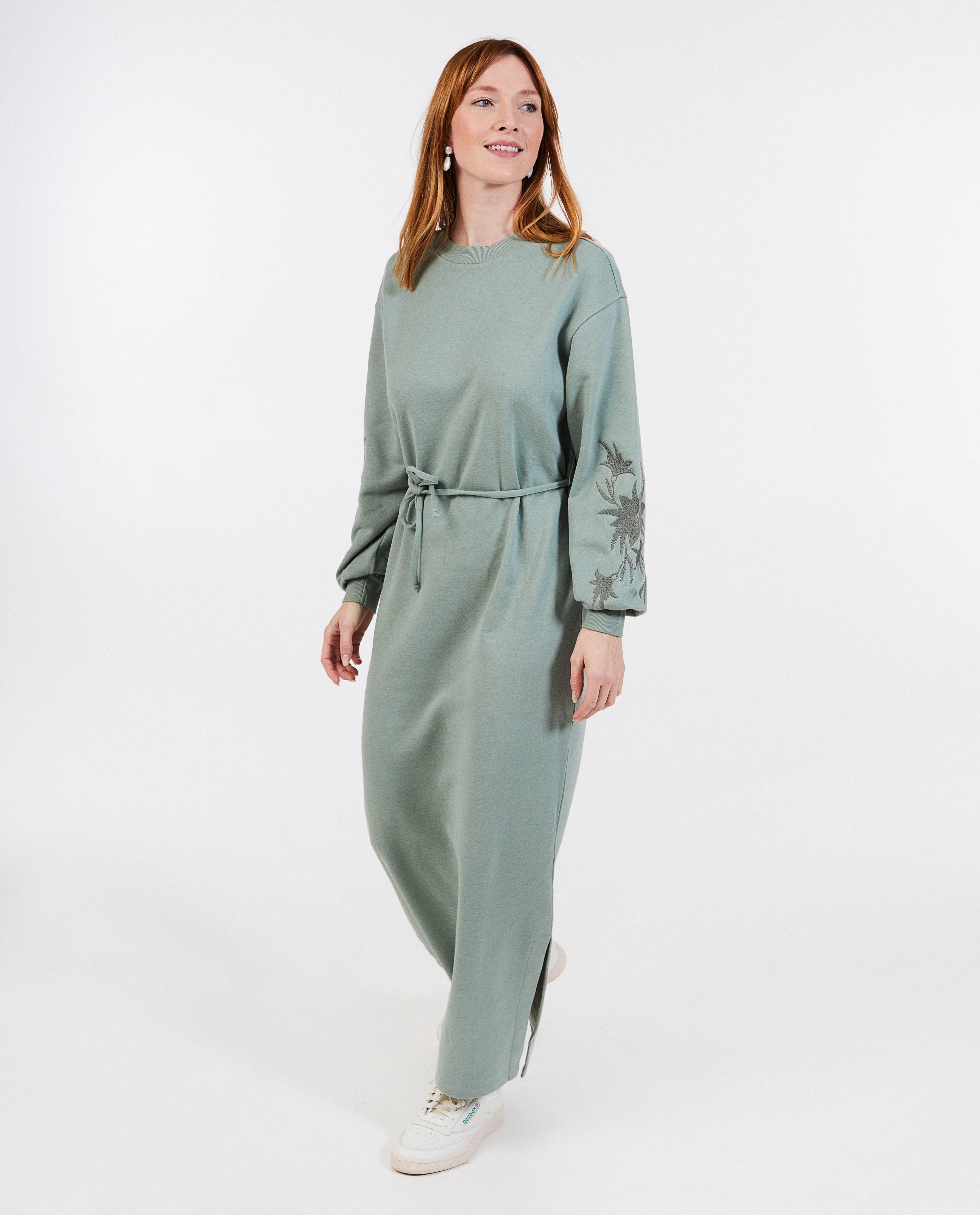 Sweaterjurk met geborduurde bloemen - null - Sora
